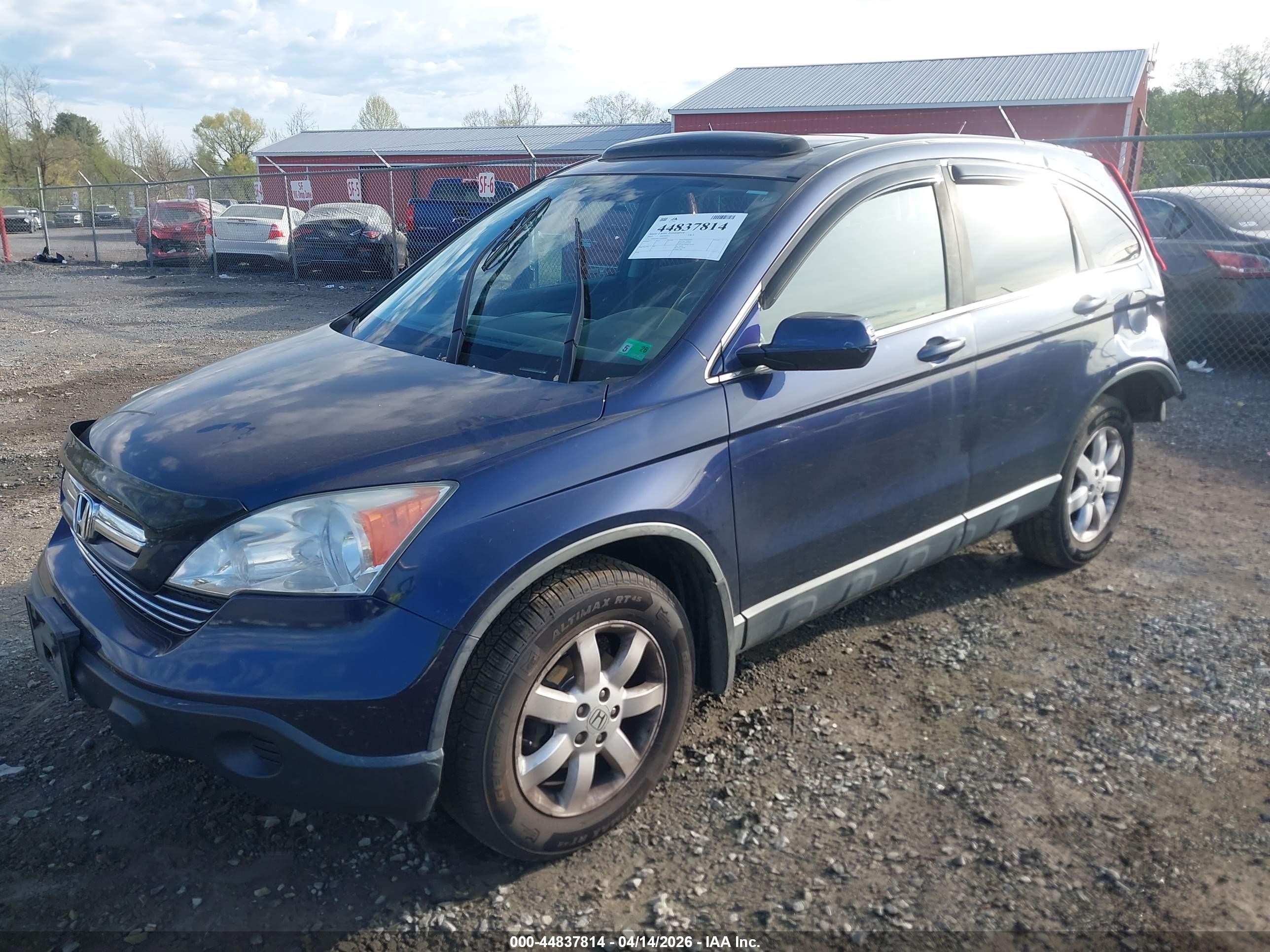 2007 Honda Cr-v Ex-l Blue vin: 5J6RE48757L008485