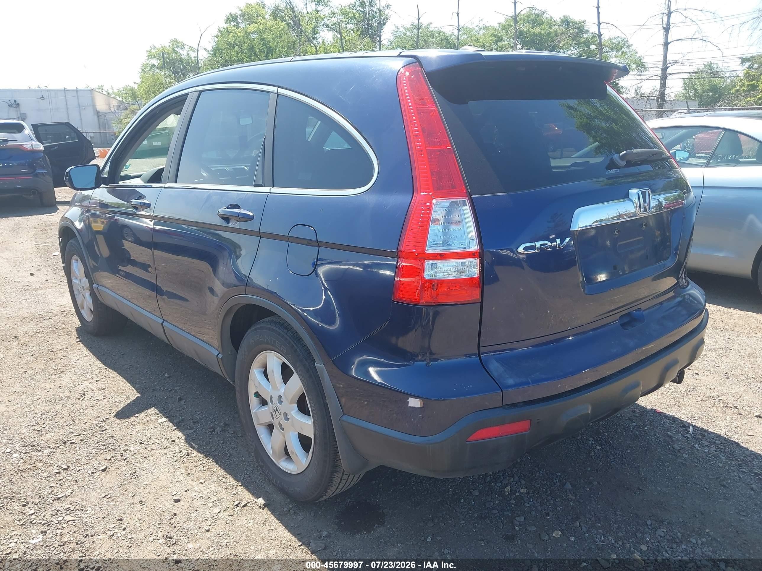 2007 Honda Cr-v Ex-l Blue vin: 5J6RE48757L012679