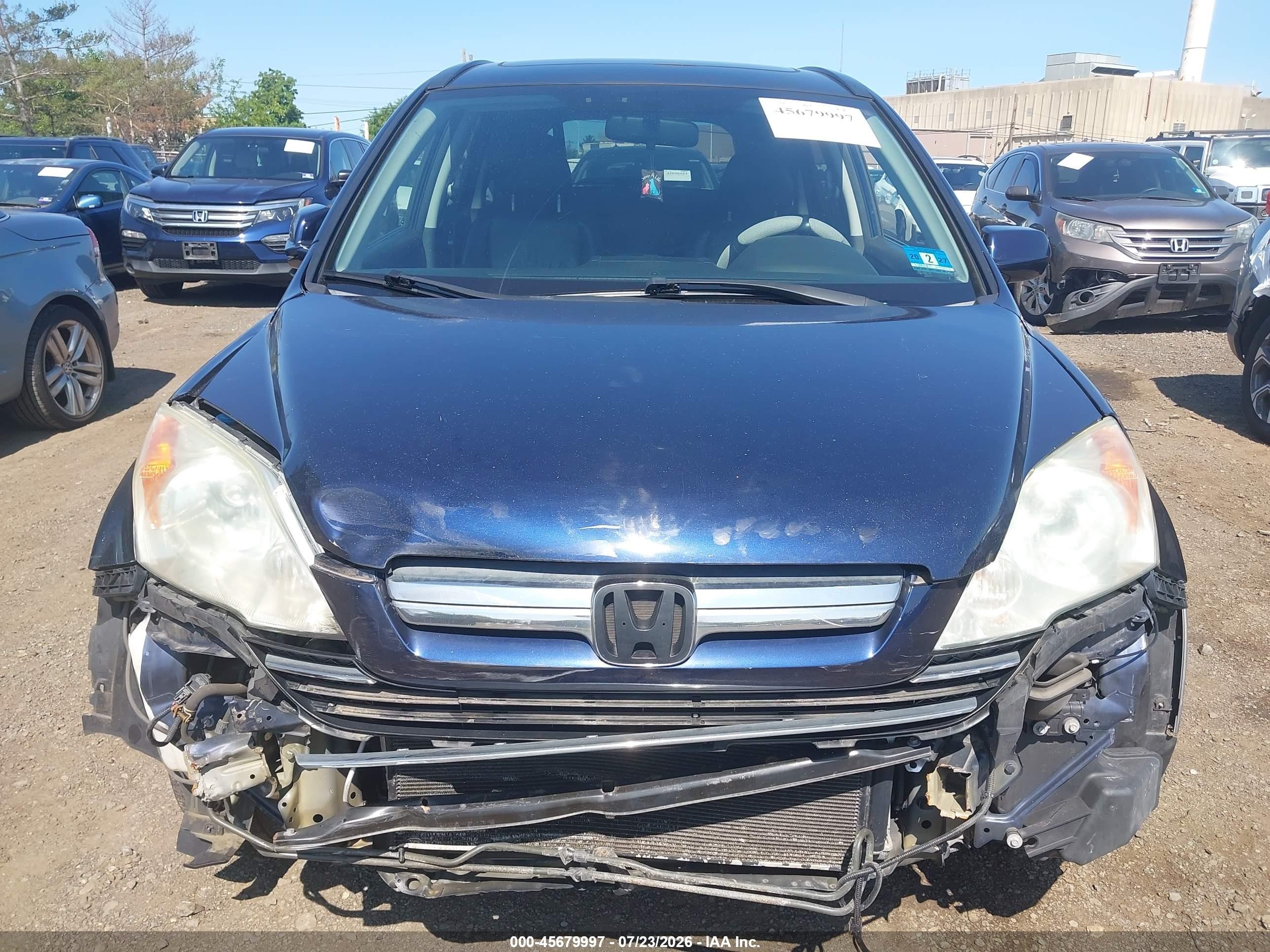2007 Honda Cr-v Ex-l Blue vin: 5J6RE48757L012679