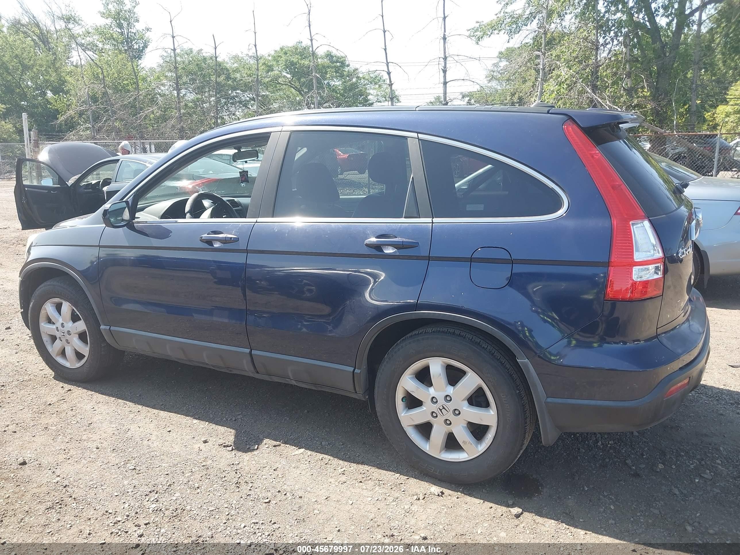 2007 Honda Cr-v Ex-l Blue vin: 5J6RE48757L012679