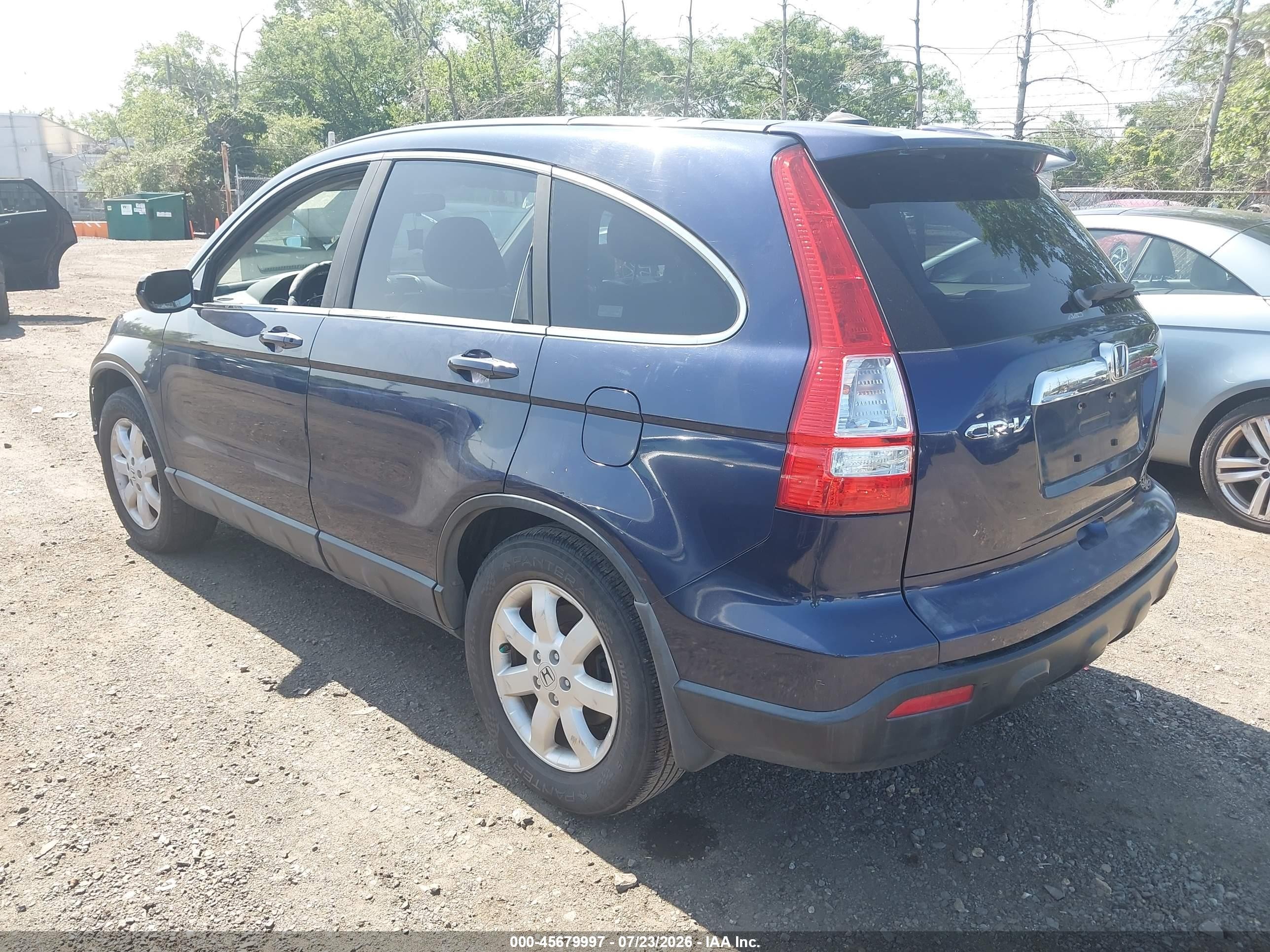 2007 Honda Cr-v Ex-l Blue vin: 5J6RE48757L012679