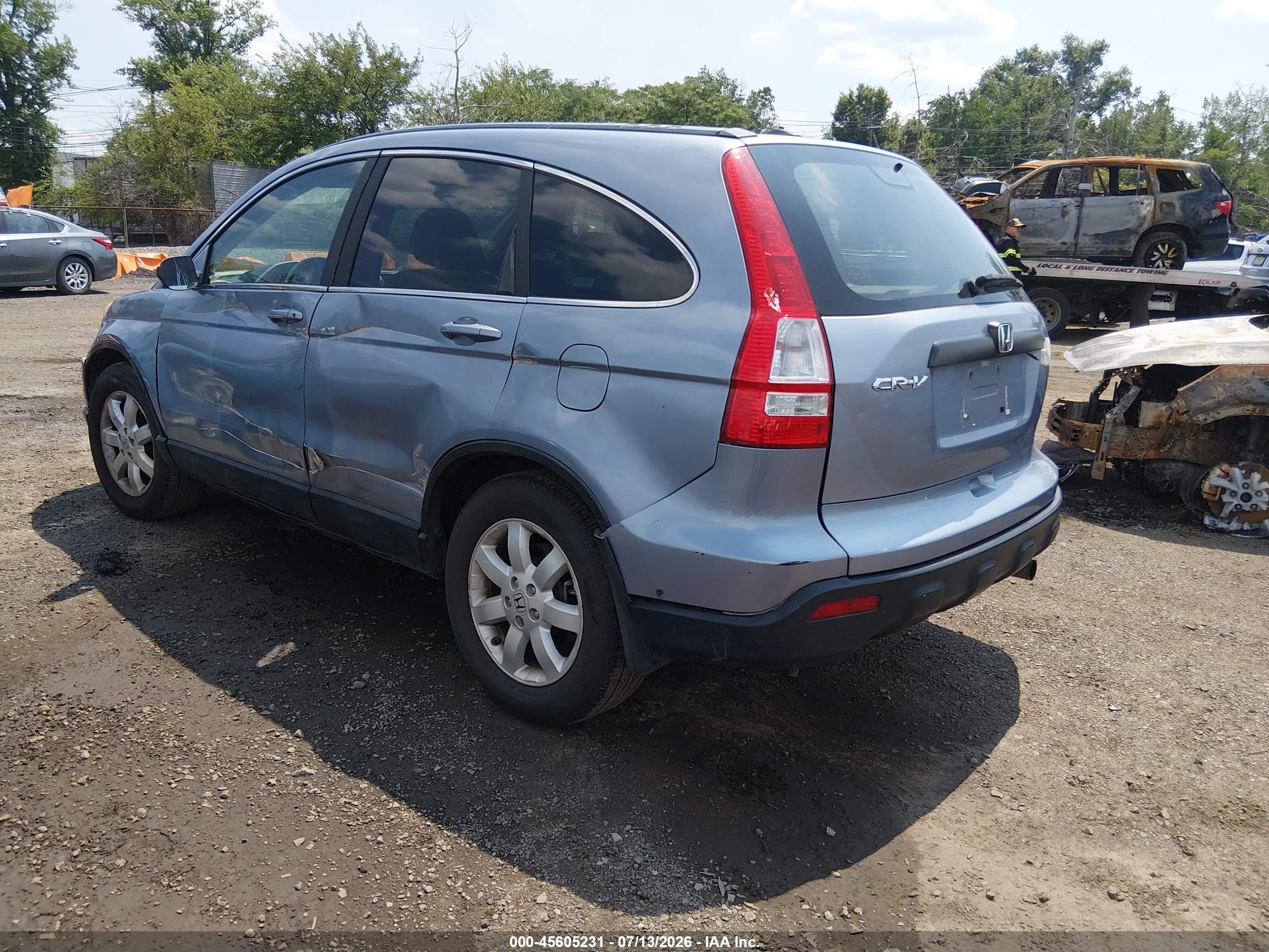 2007 Honda Cr-v Ex-l Синий vin: 5J6RE48757L019213