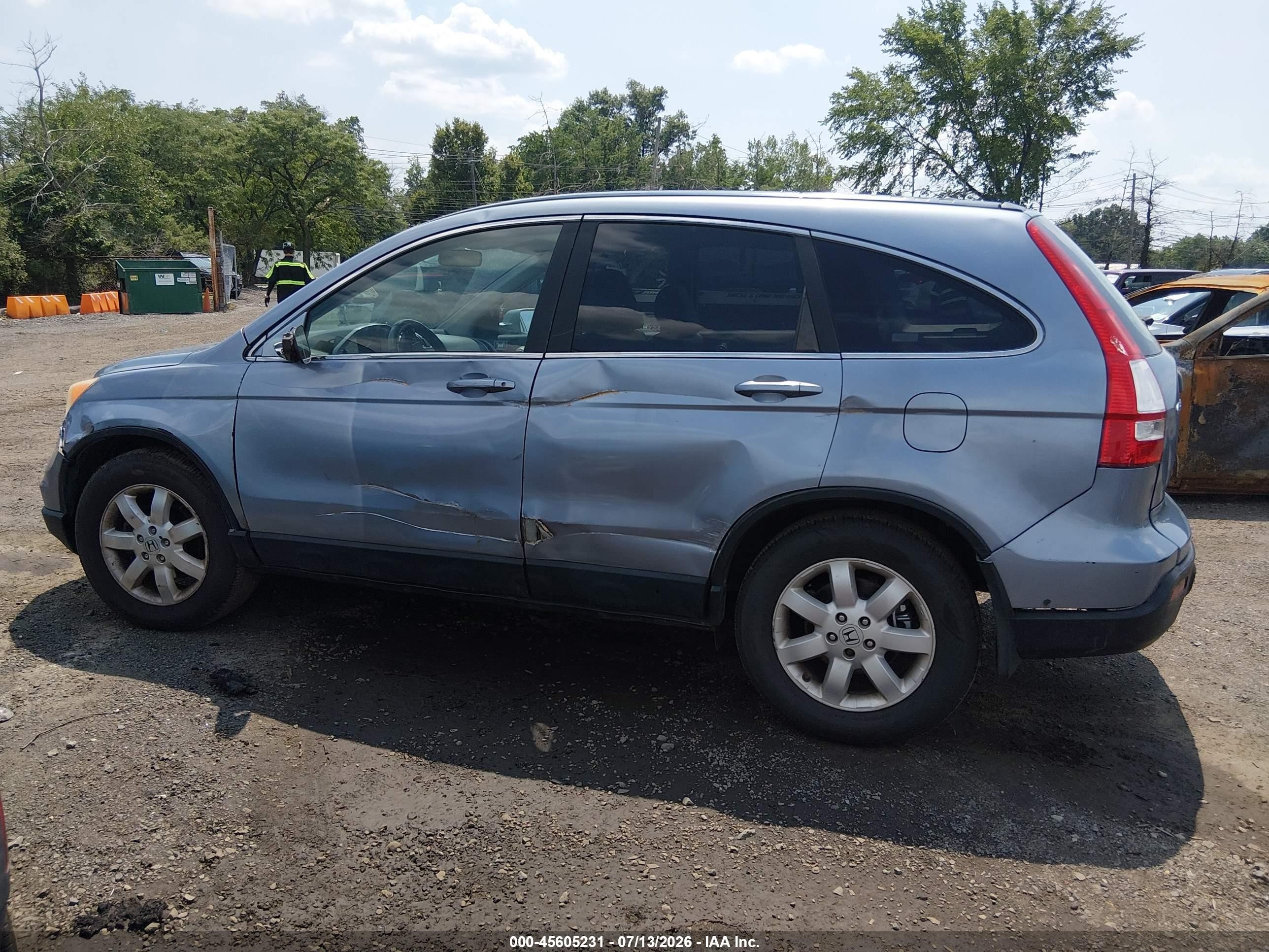 2007 Honda Cr-v Ex-l Синий vin: 5J6RE48757L019213