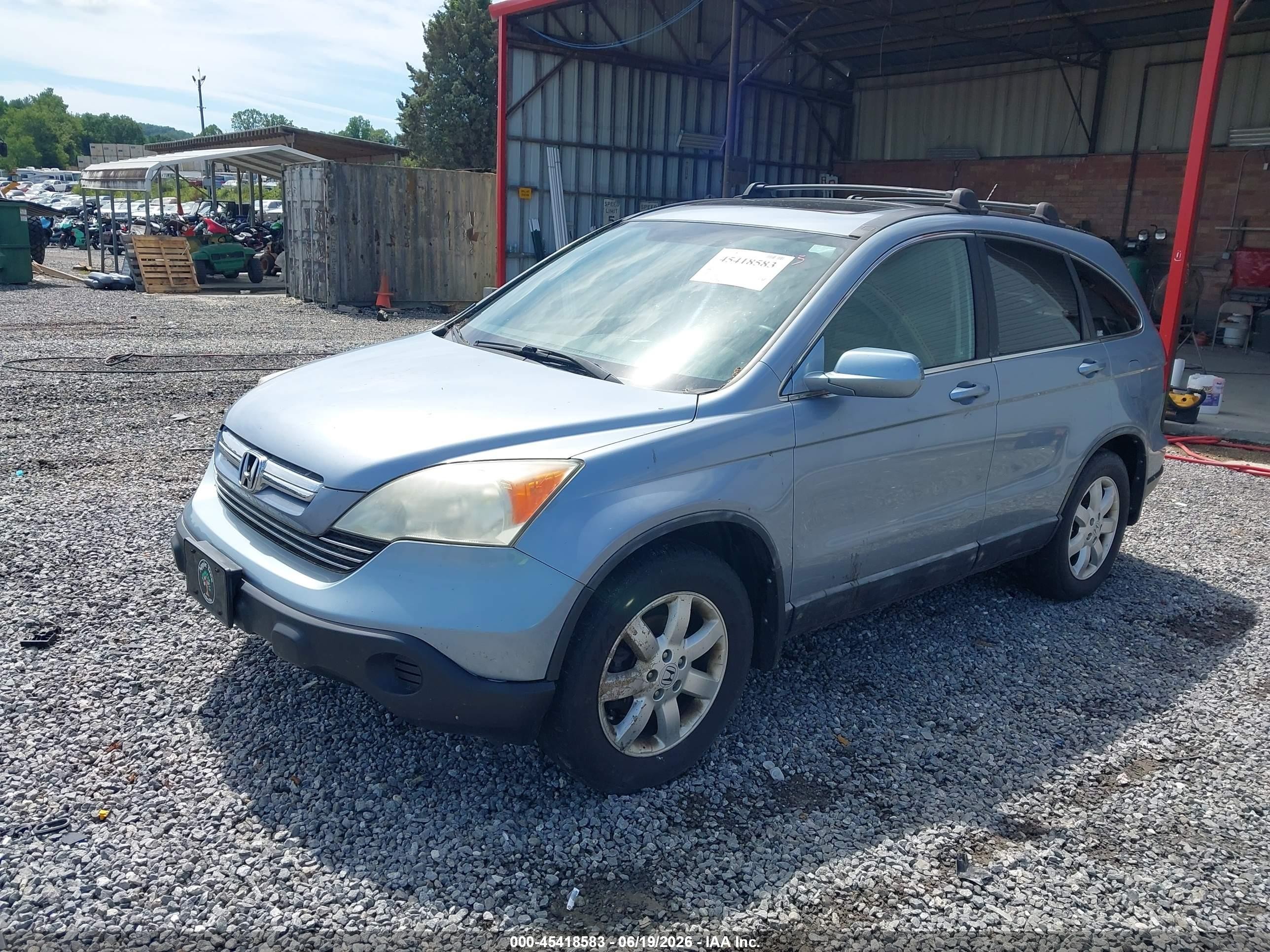 2008 Honda Cr-v Ex-l Blue vin: 5J6RE48758L023845