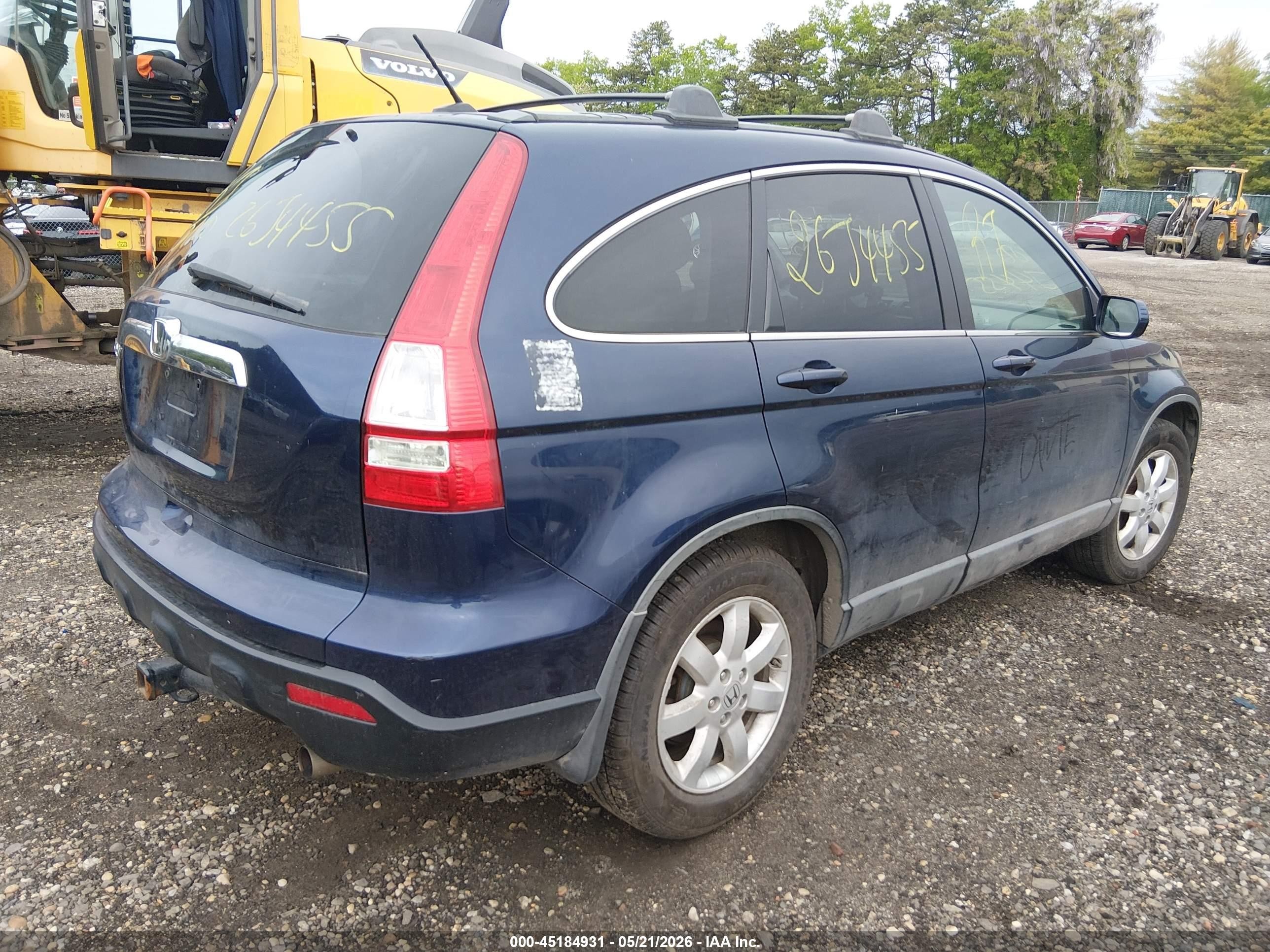 2008 Honda Cr-v Ex-l Blue vin: 5J6RE48768L045241