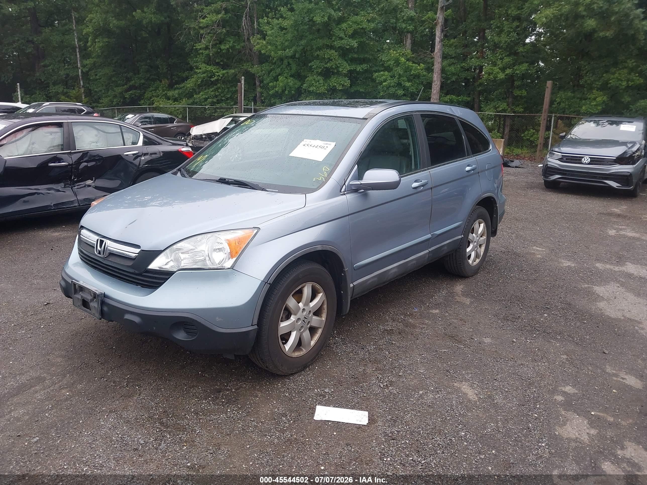 2008 Honda Cr-v Ex-l Blue vin: 5J6RE48778L003144