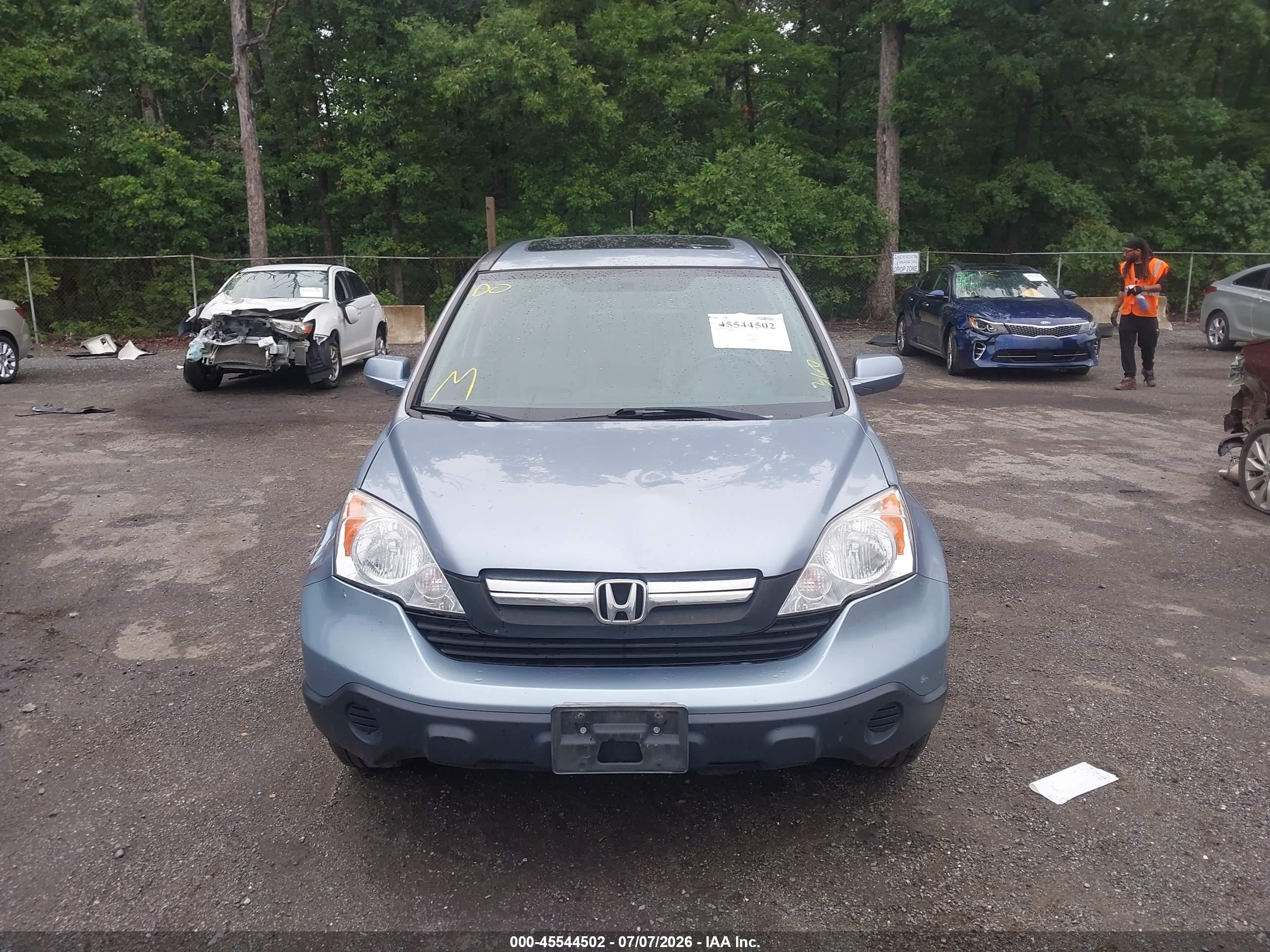 2008 Honda Cr-v Ex-l Blue vin: 5J6RE48778L003144
