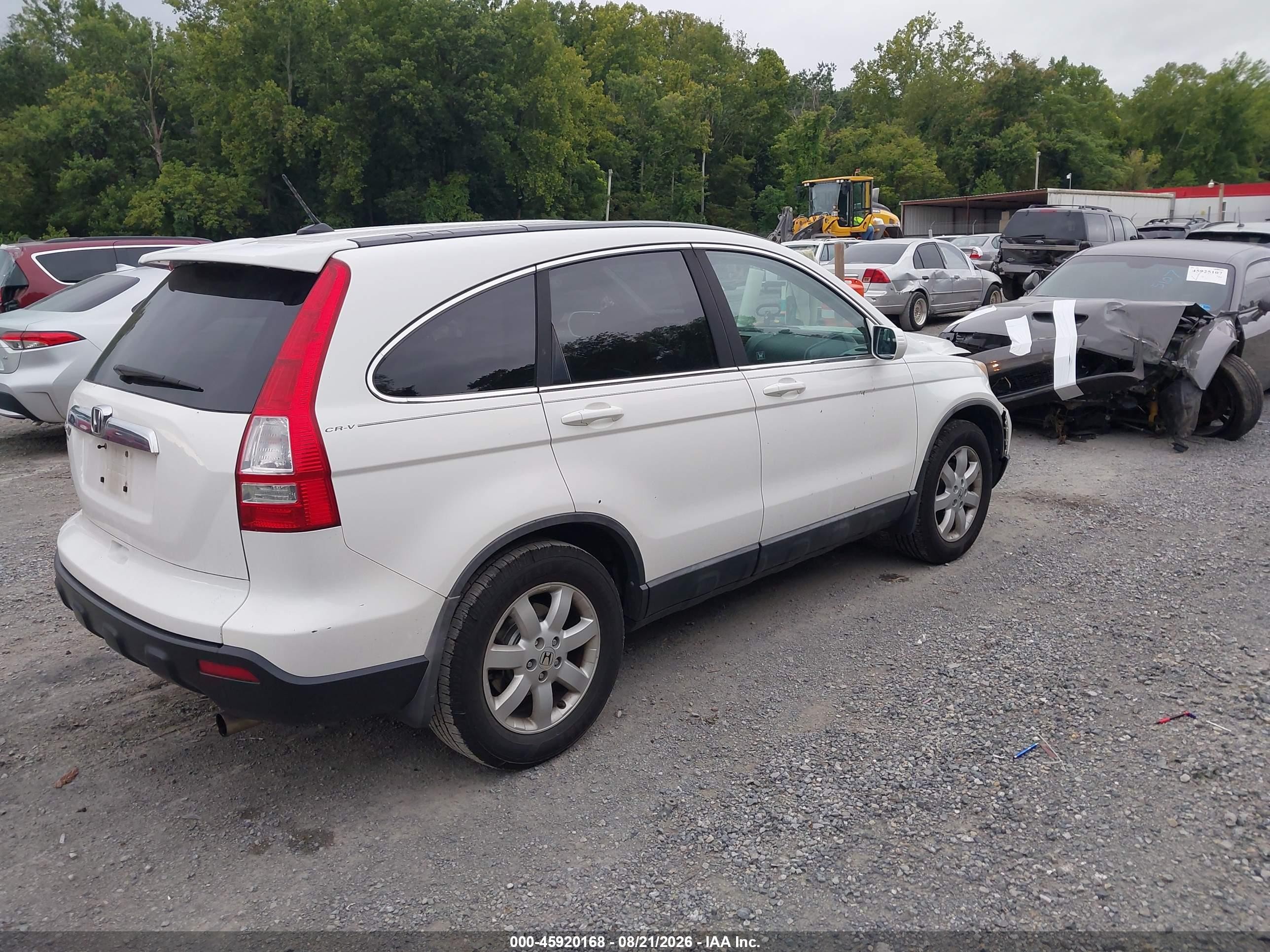 2008 Honda Cr-v Ex-l White vin: 5J6RE48778L019635