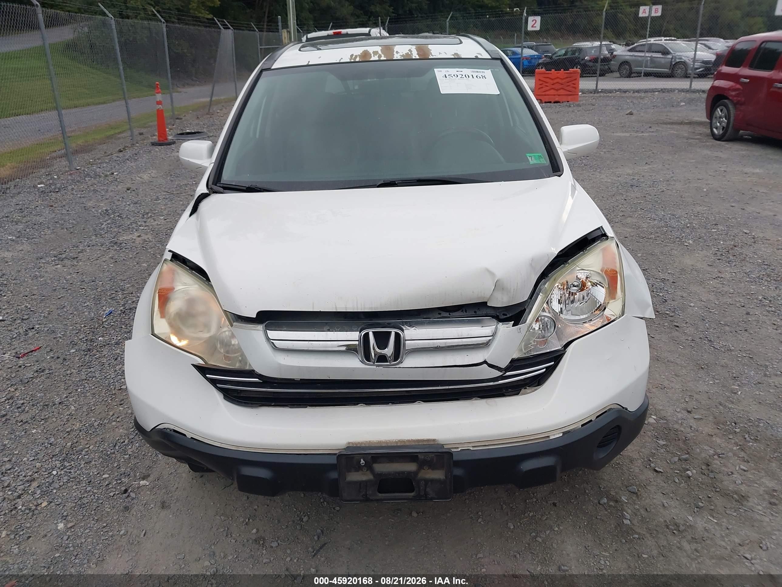 2008 Honda Cr-v Ex-l White vin: 5J6RE48778L019635