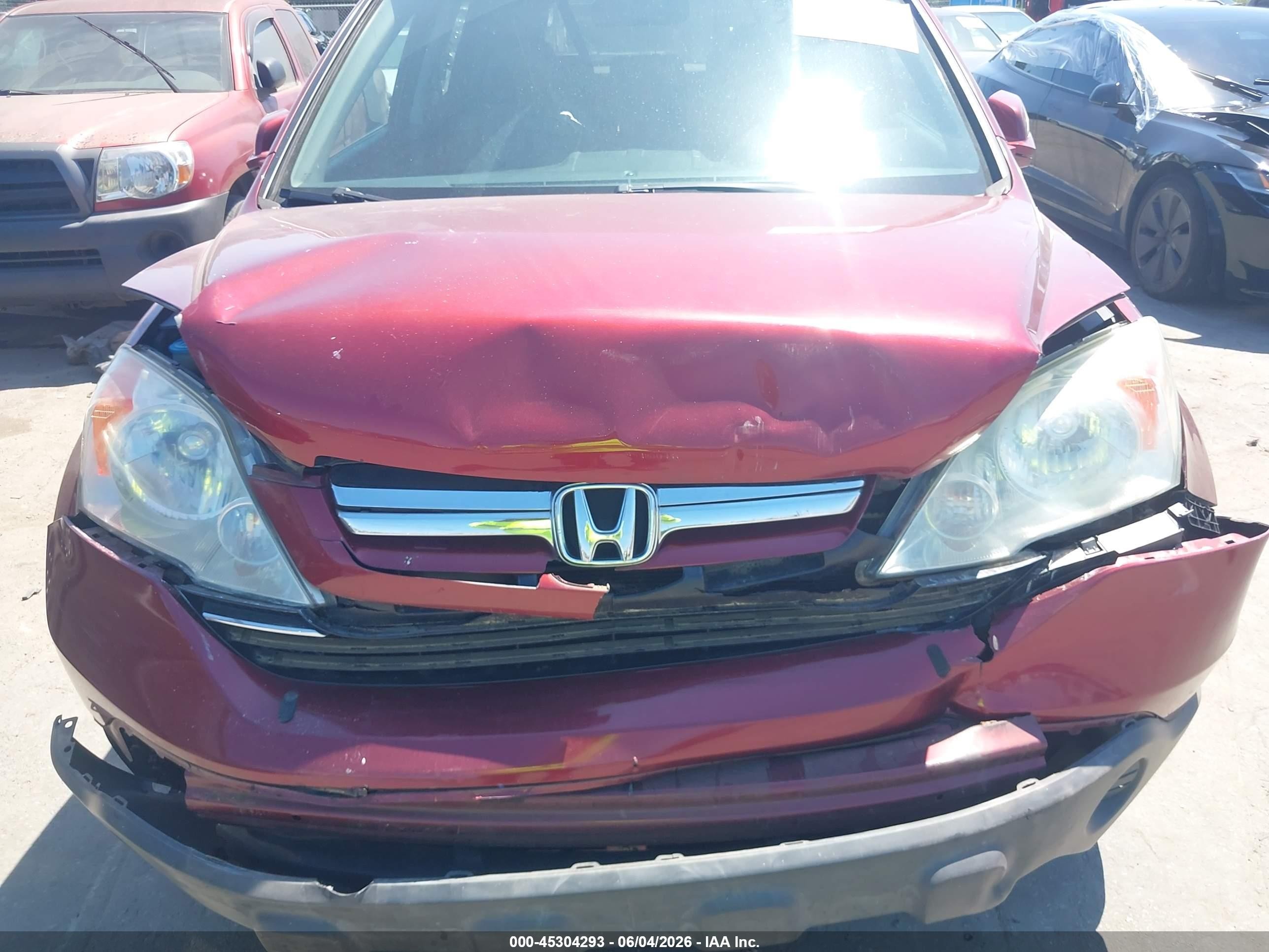 2008 Honda Cr-v Ex-l Burgundy vin: 5J6RE48778L022101