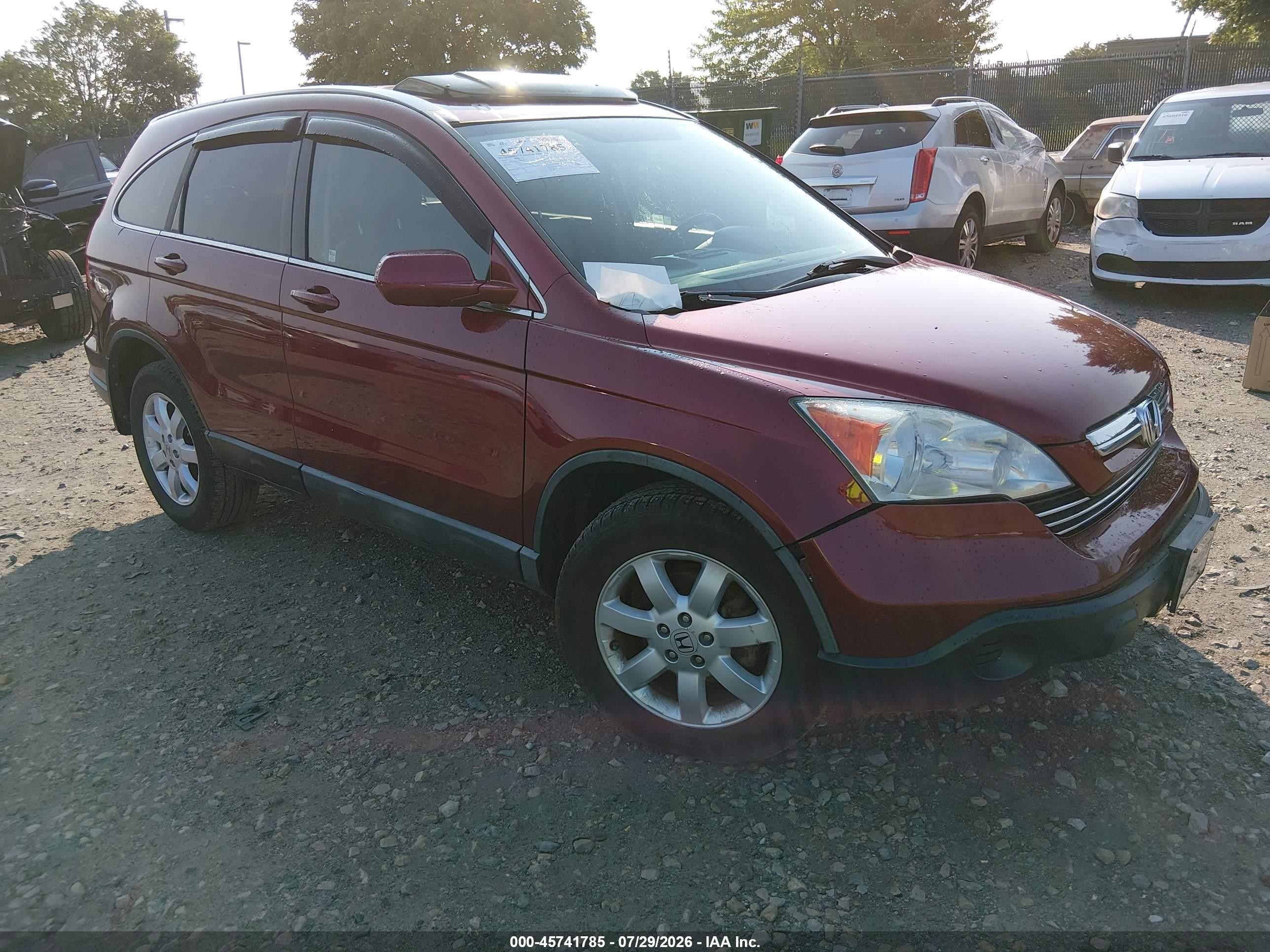 2009 Honda Cr-v Ex-l Burgundy vin: 5J6RE48779L024898