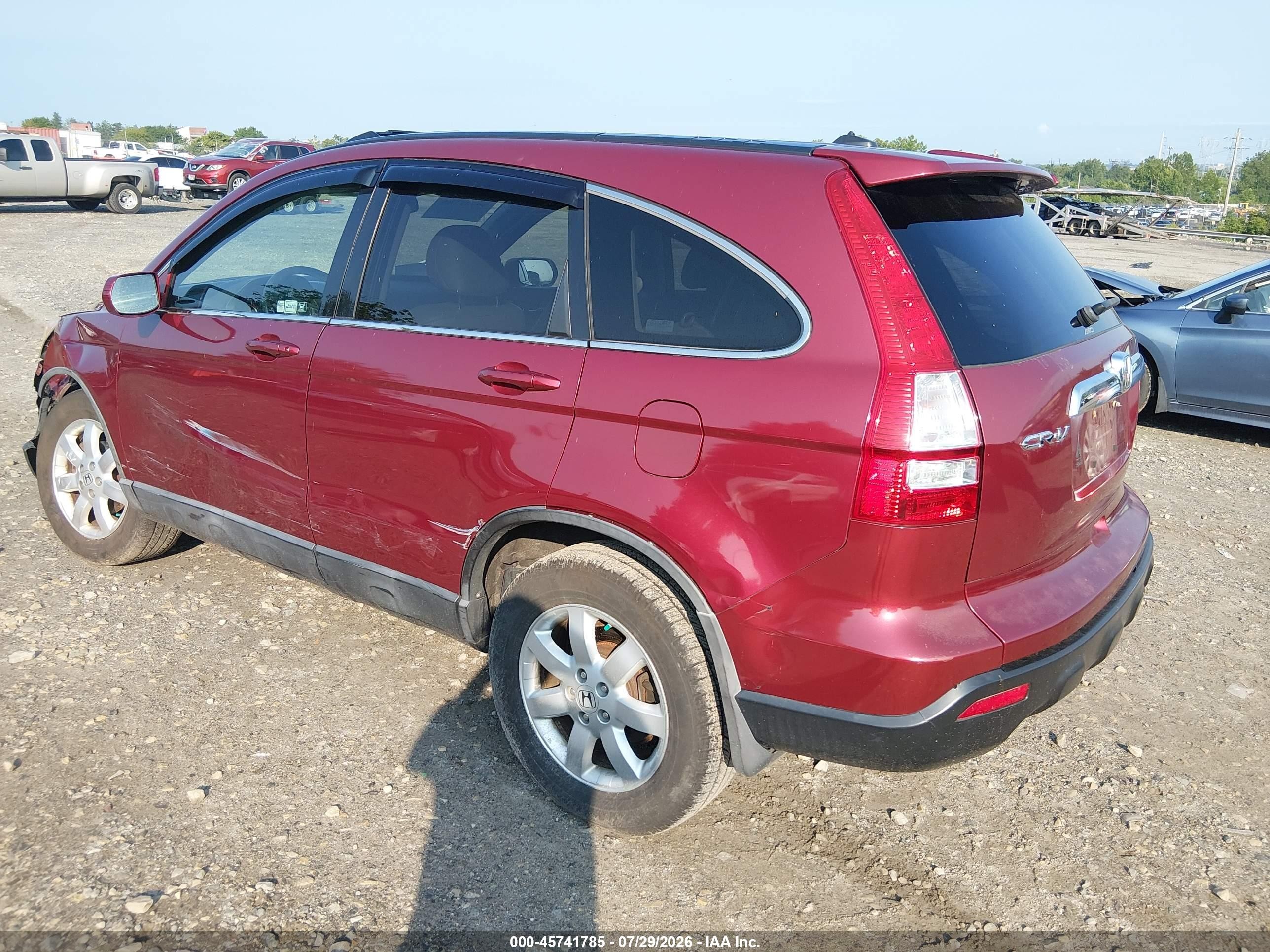 2009 Honda Cr-v Ex-l Burgundy vin: 5J6RE48779L024898