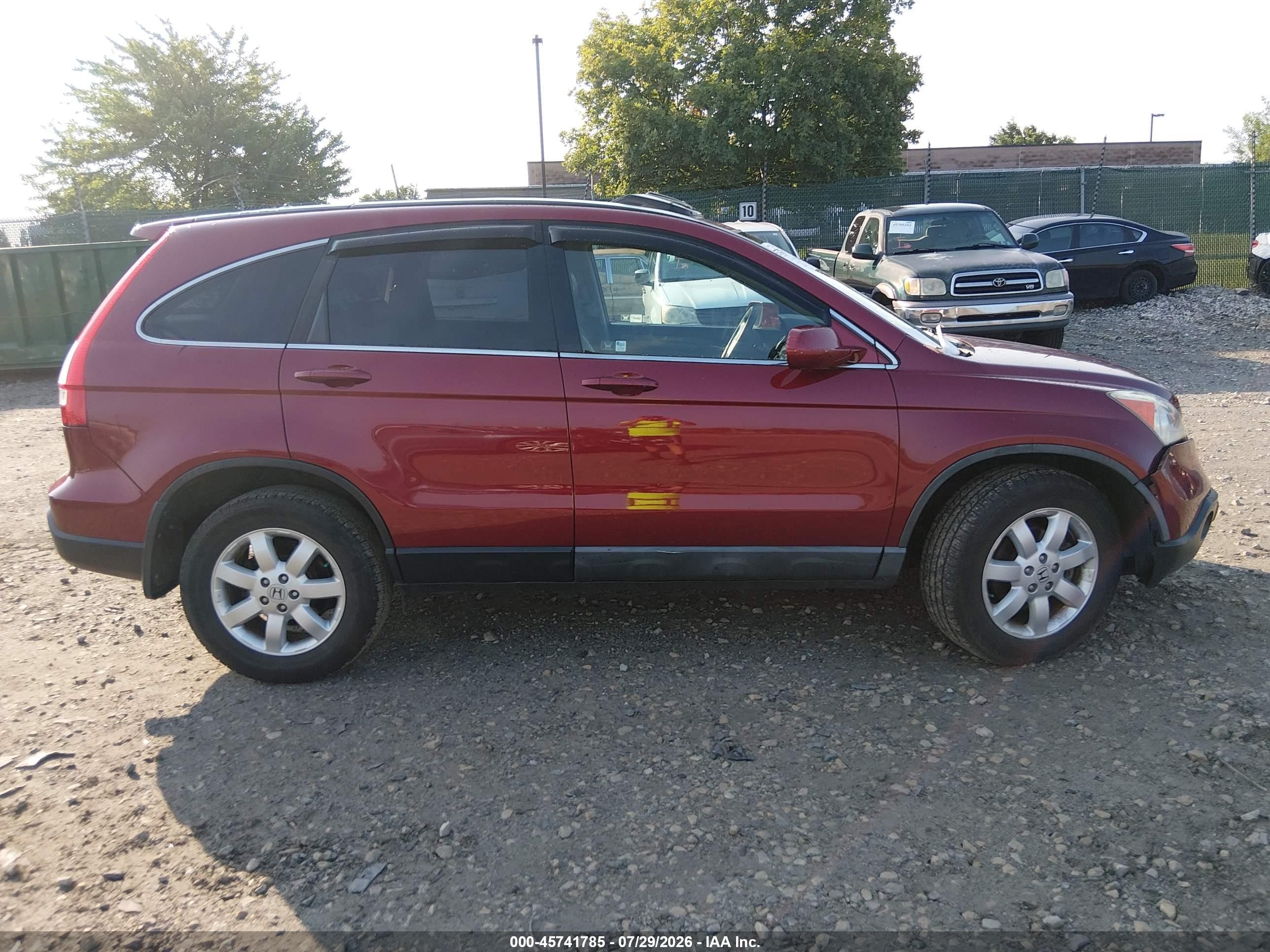 2009 Honda Cr-v Ex-l Burgundy vin: 5J6RE48779L024898