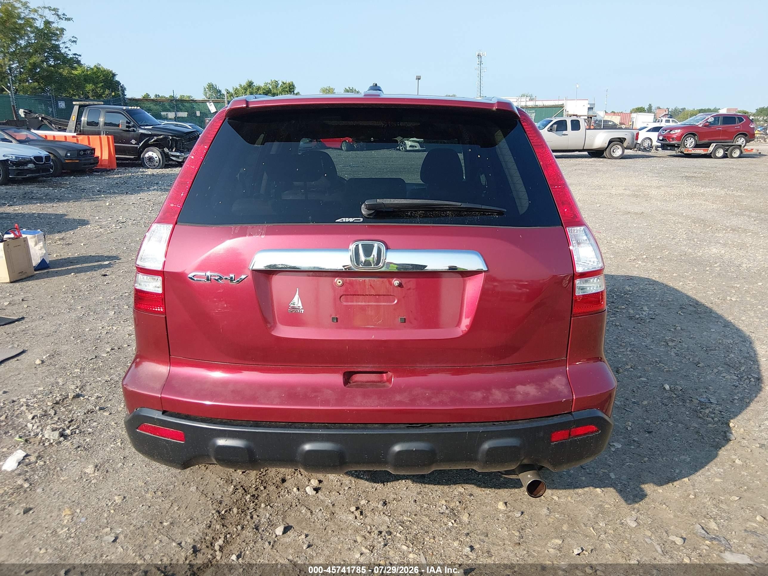 2009 Honda Cr-v Ex-l Burgundy vin: 5J6RE48779L024898