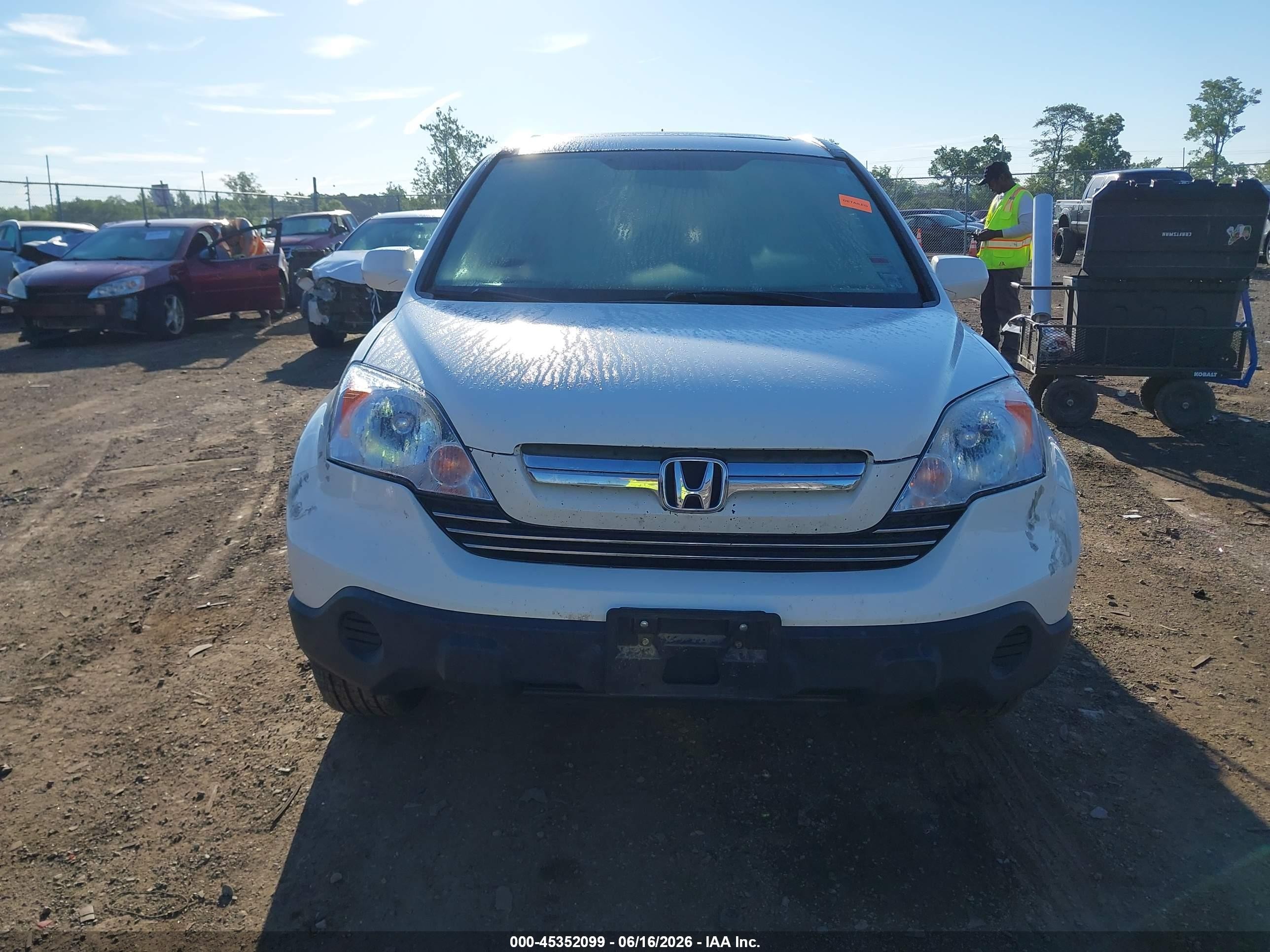 2009 Honda Cr-v Ex-l White vin: 5J6RE48779L061840