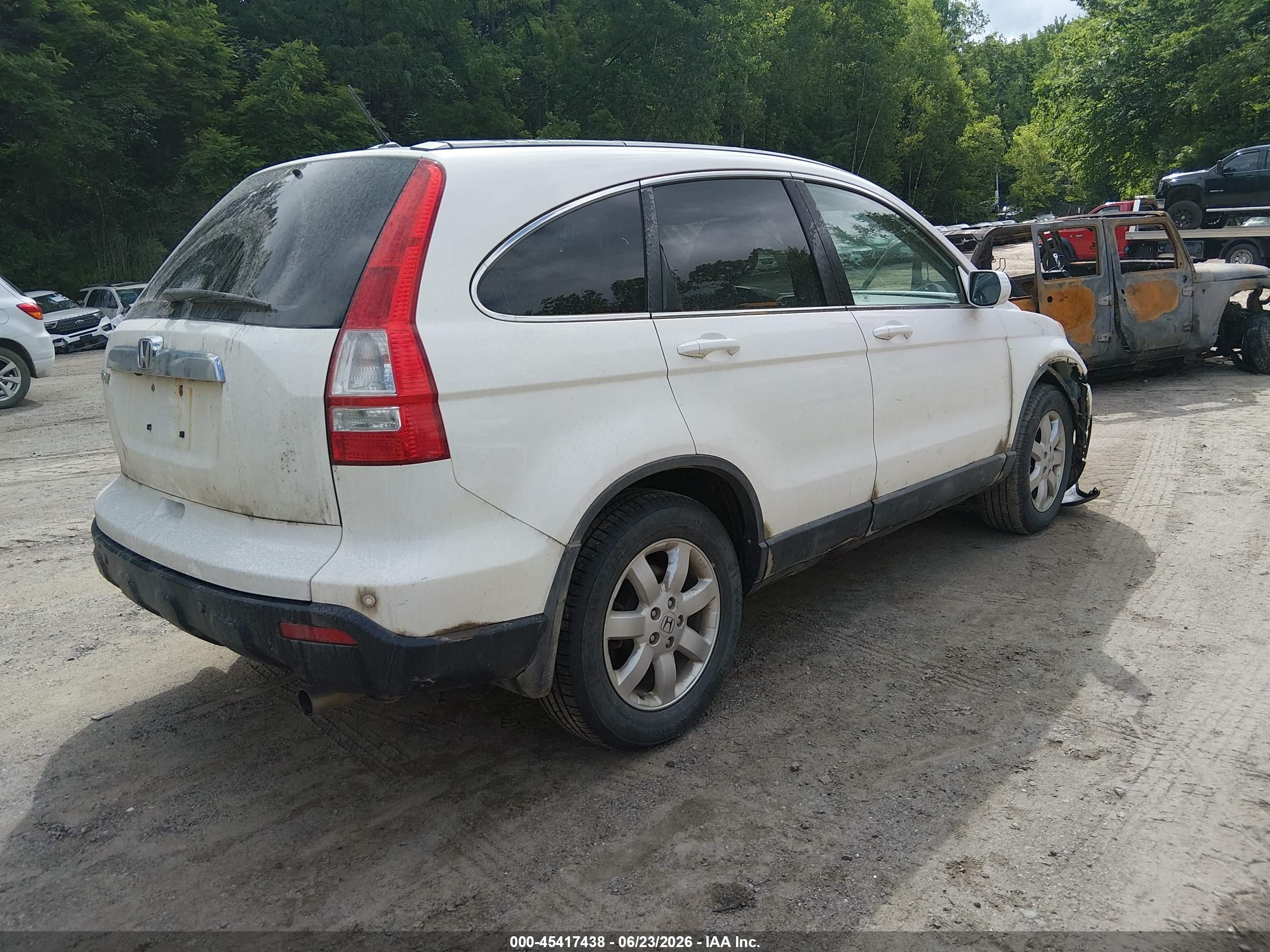 2008 Honda Cr-v Ex-l White vin: 5J6RE48788L043880