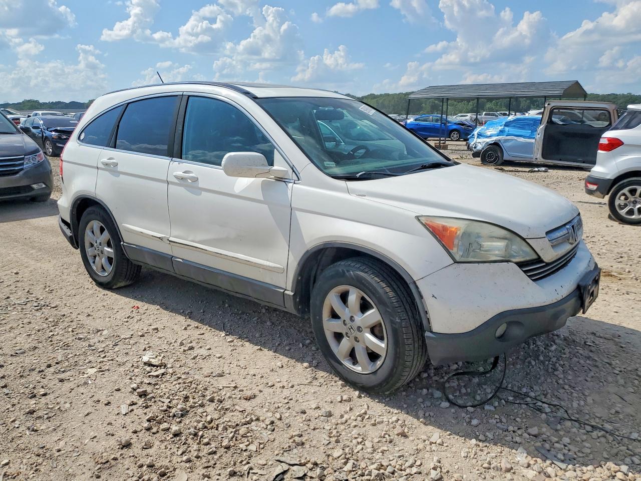 2009 Honda Crv Ex-l White vin: 5J6RE48789L017586
