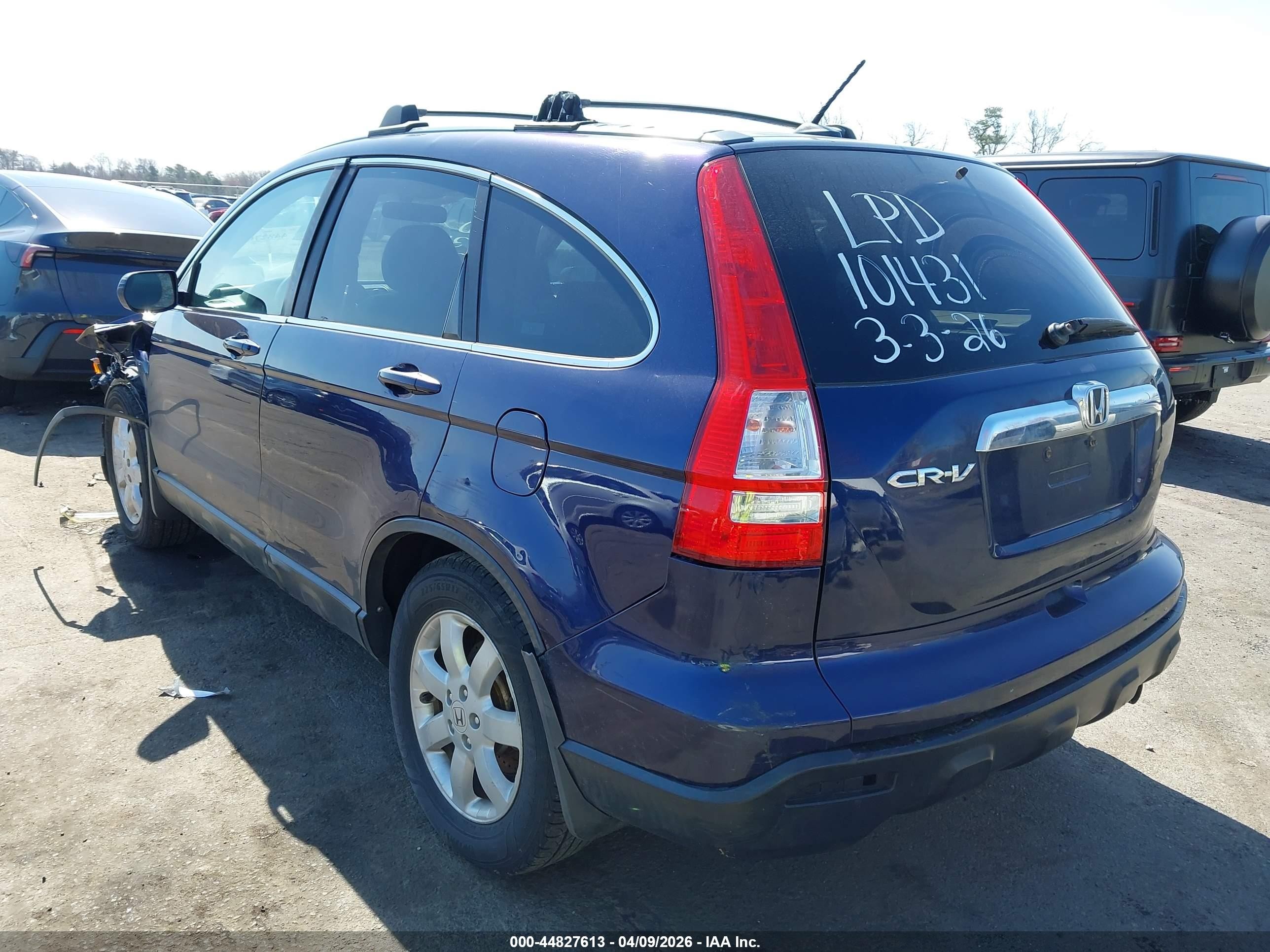 2008 Honda Cr-v Ex-l Blue vin: 5J6RE487X8L015546