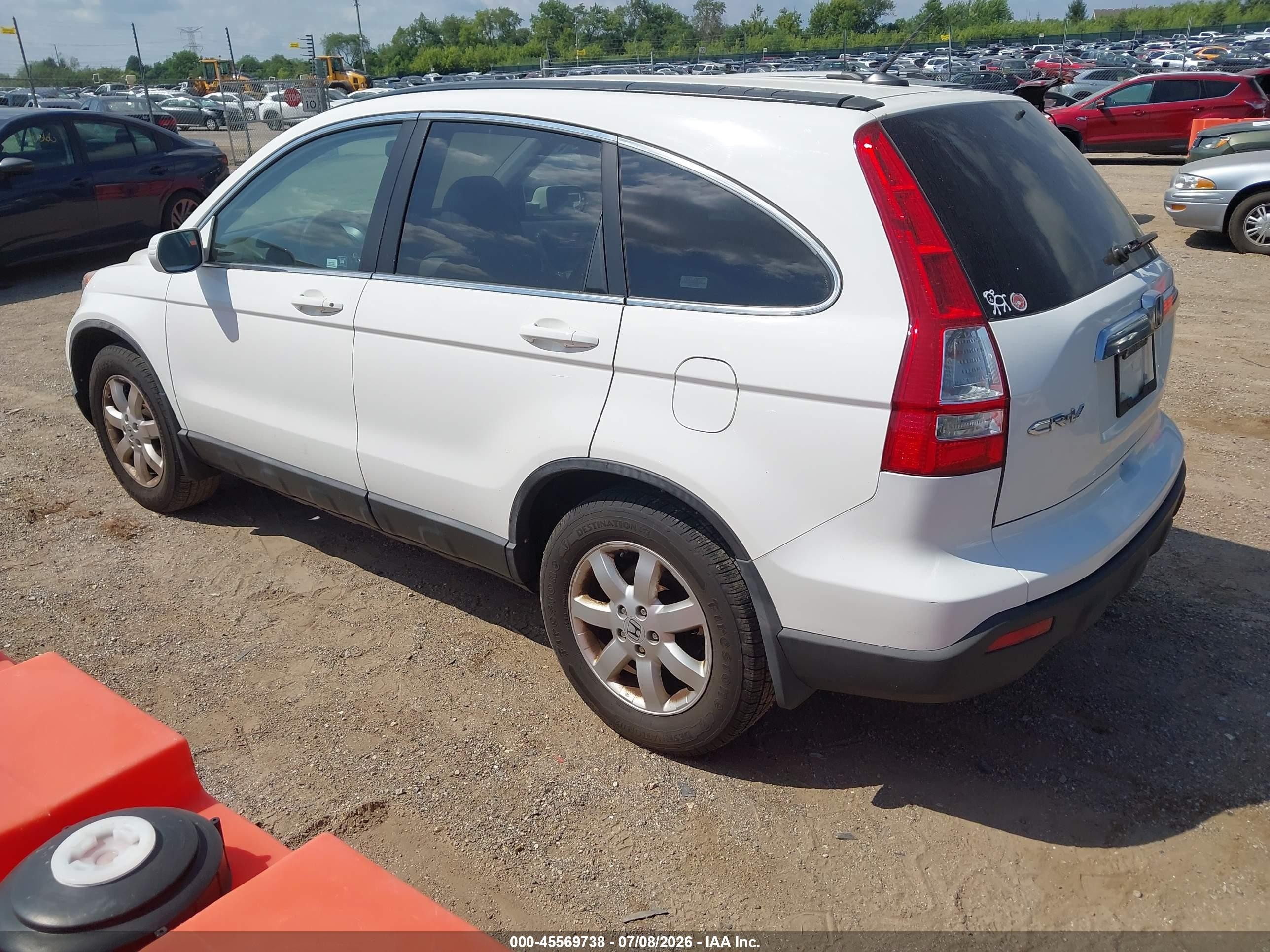 2009 Honda Cr-v Ex-l White vin: 5J6RE487X9L036740