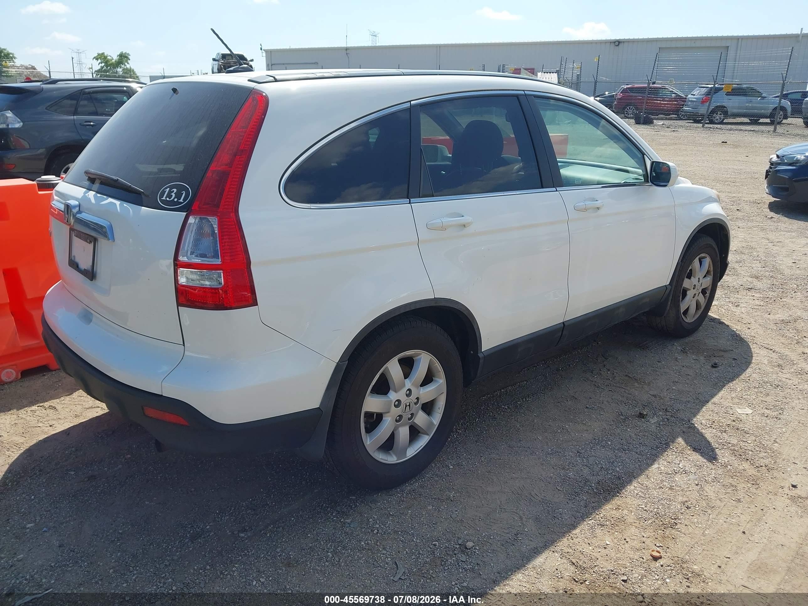 2009 Honda Cr-v Ex-l White vin: 5J6RE487X9L036740