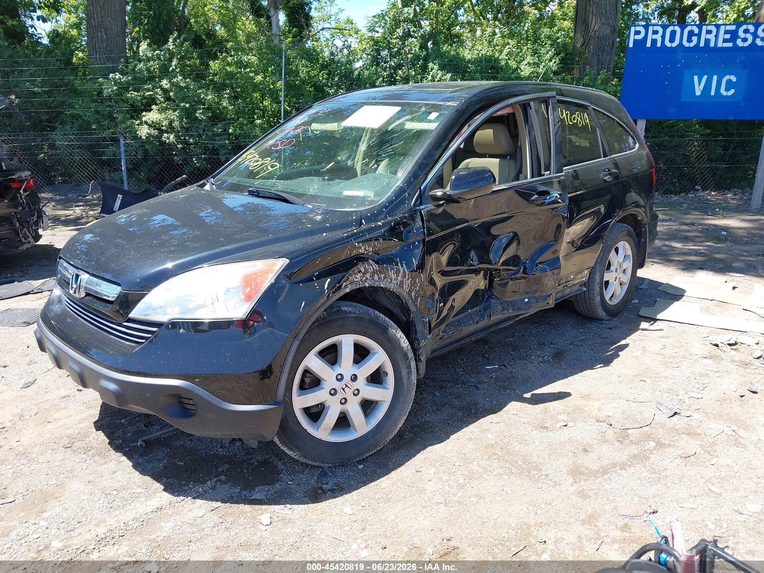 2009 Honda Cr-v Ex-l Black vin: 5J6RE487X9L068734