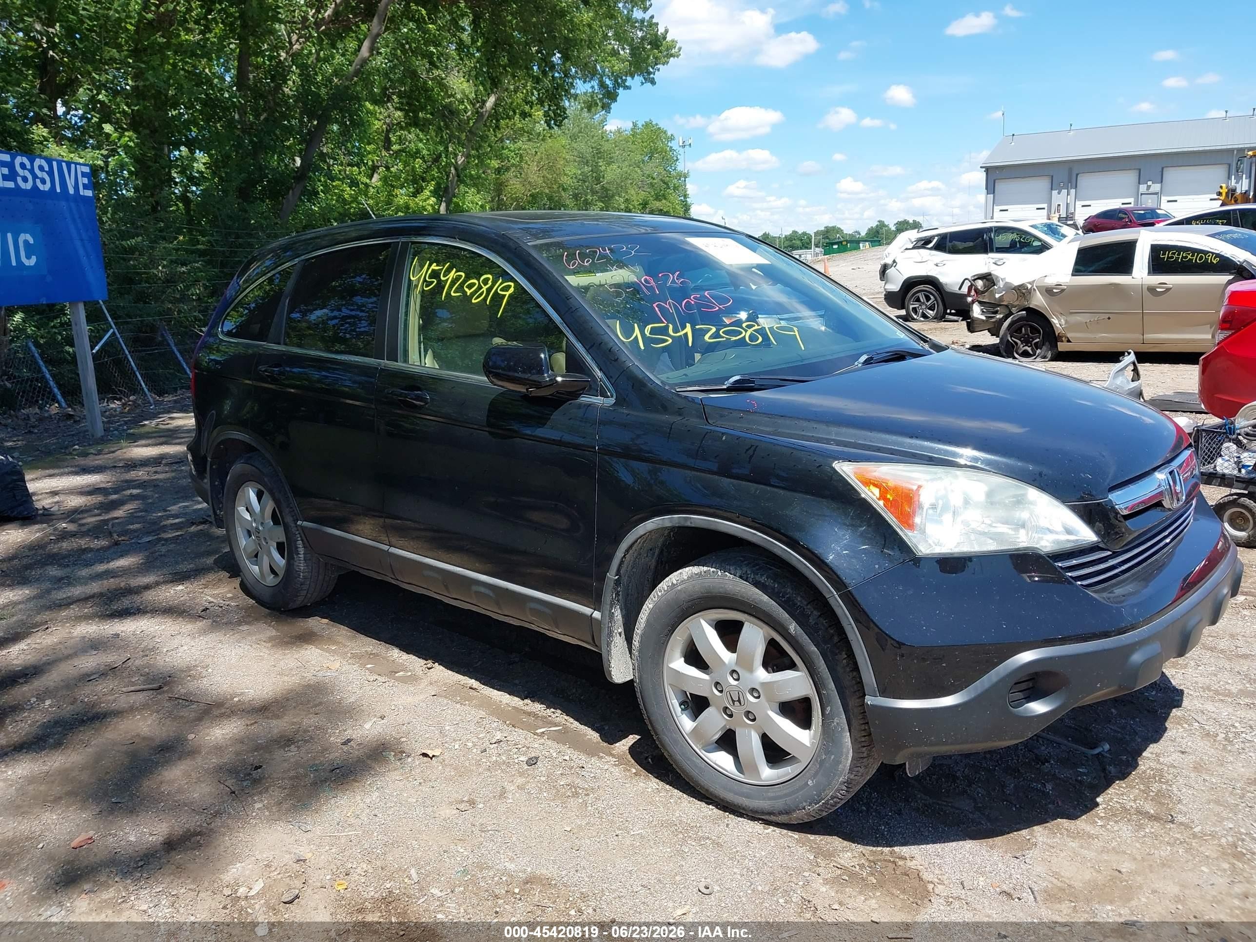 2009 Honda Cr-v Ex-l Black vin: 5J6RE487X9L068734
