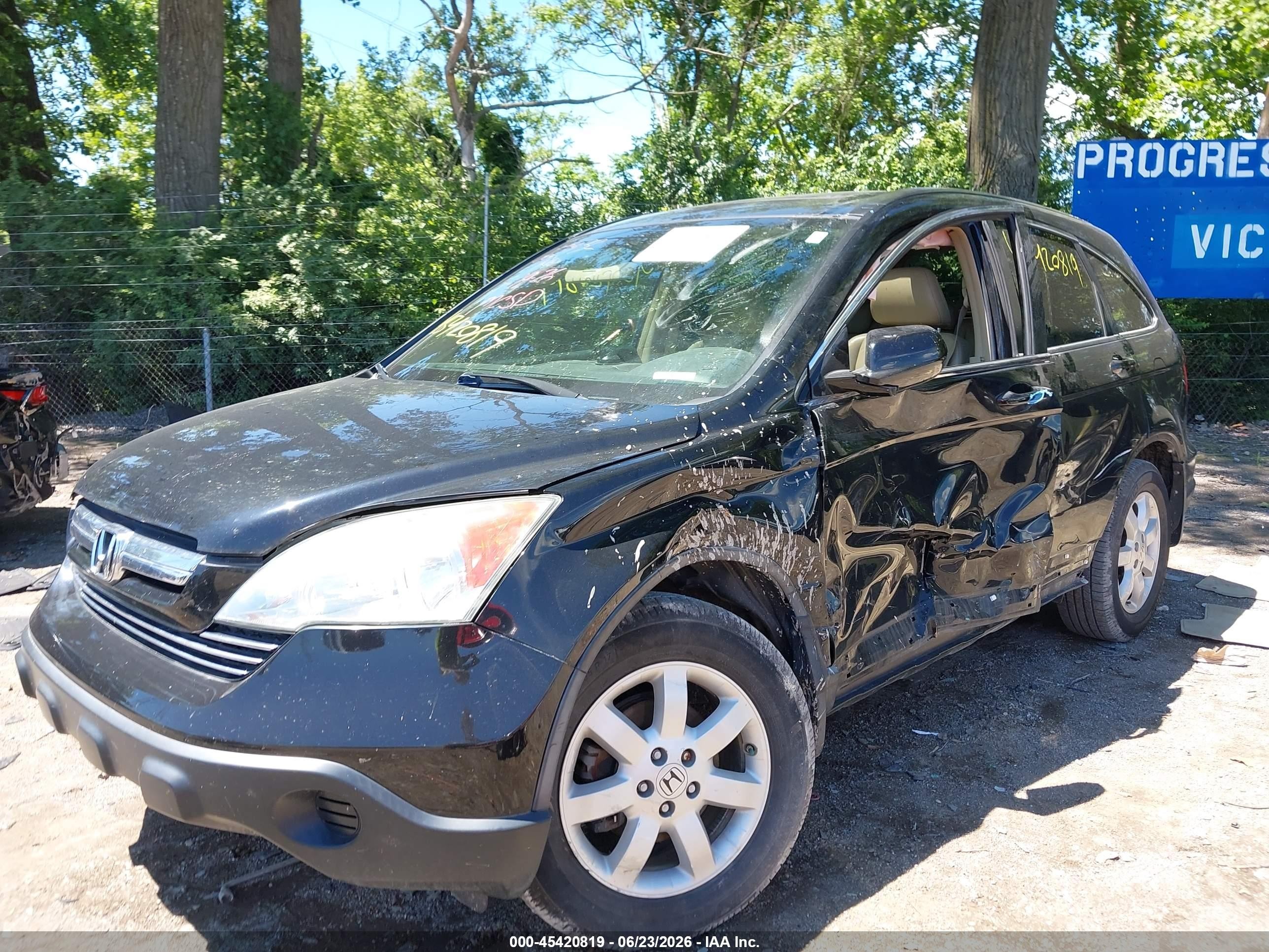 2009 Honda Cr-v Ex-l Black vin: 5J6RE487X9L068734