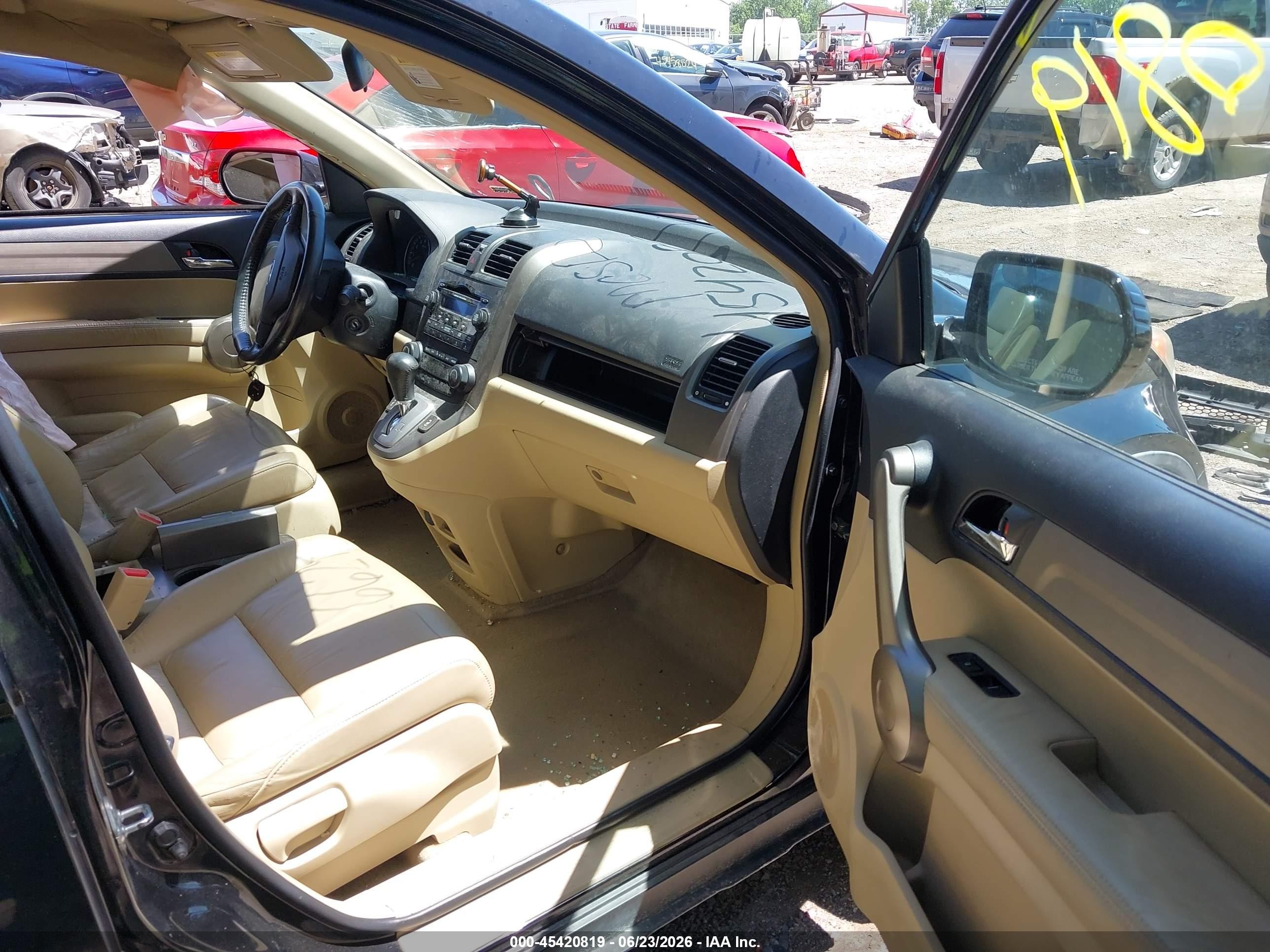 2009 Honda Cr-v Ex-l Black vin: 5J6RE487X9L068734