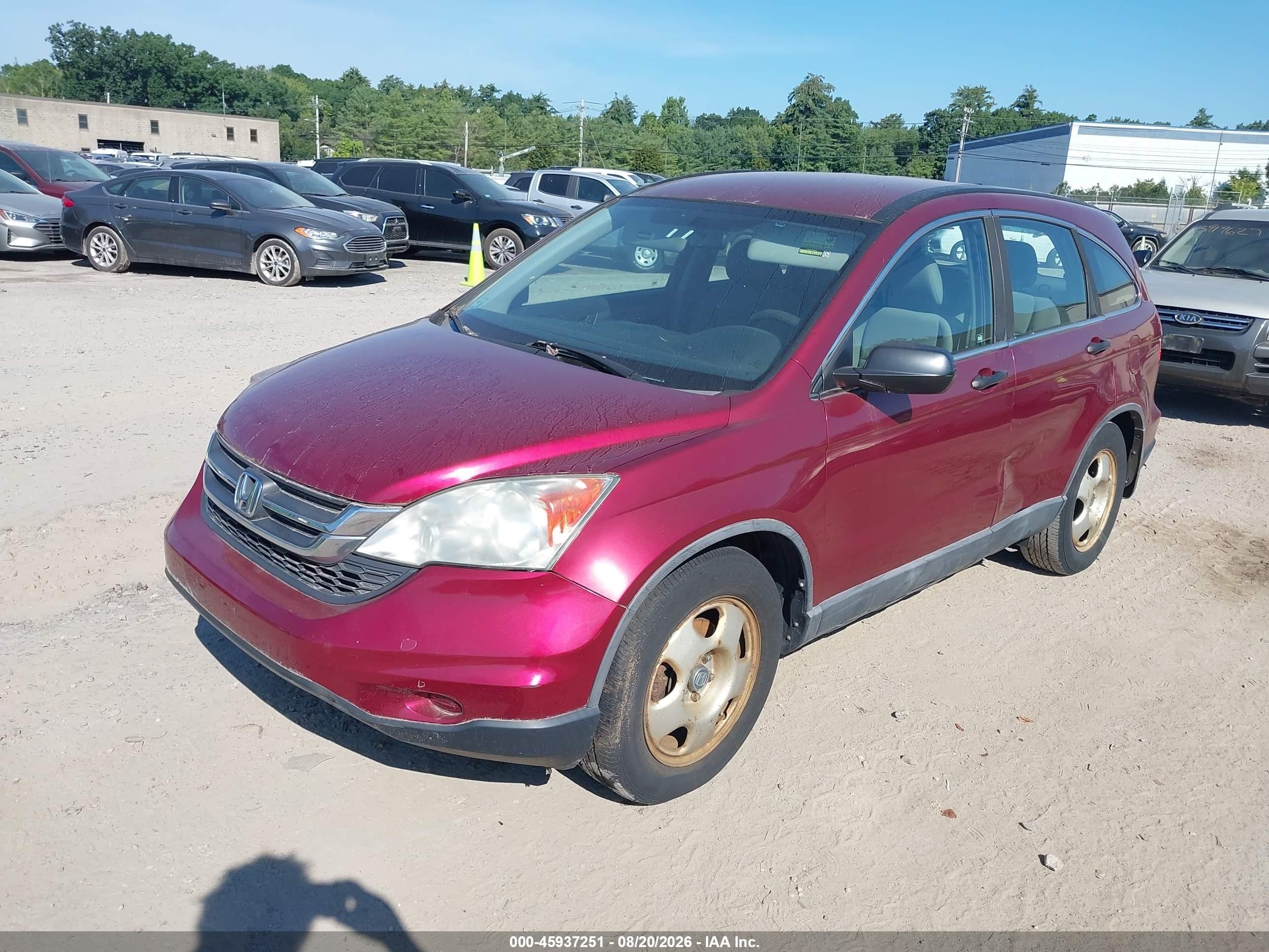 2010 Honda Cr-v Lx Red vin: 5J6RE4H30AL021102