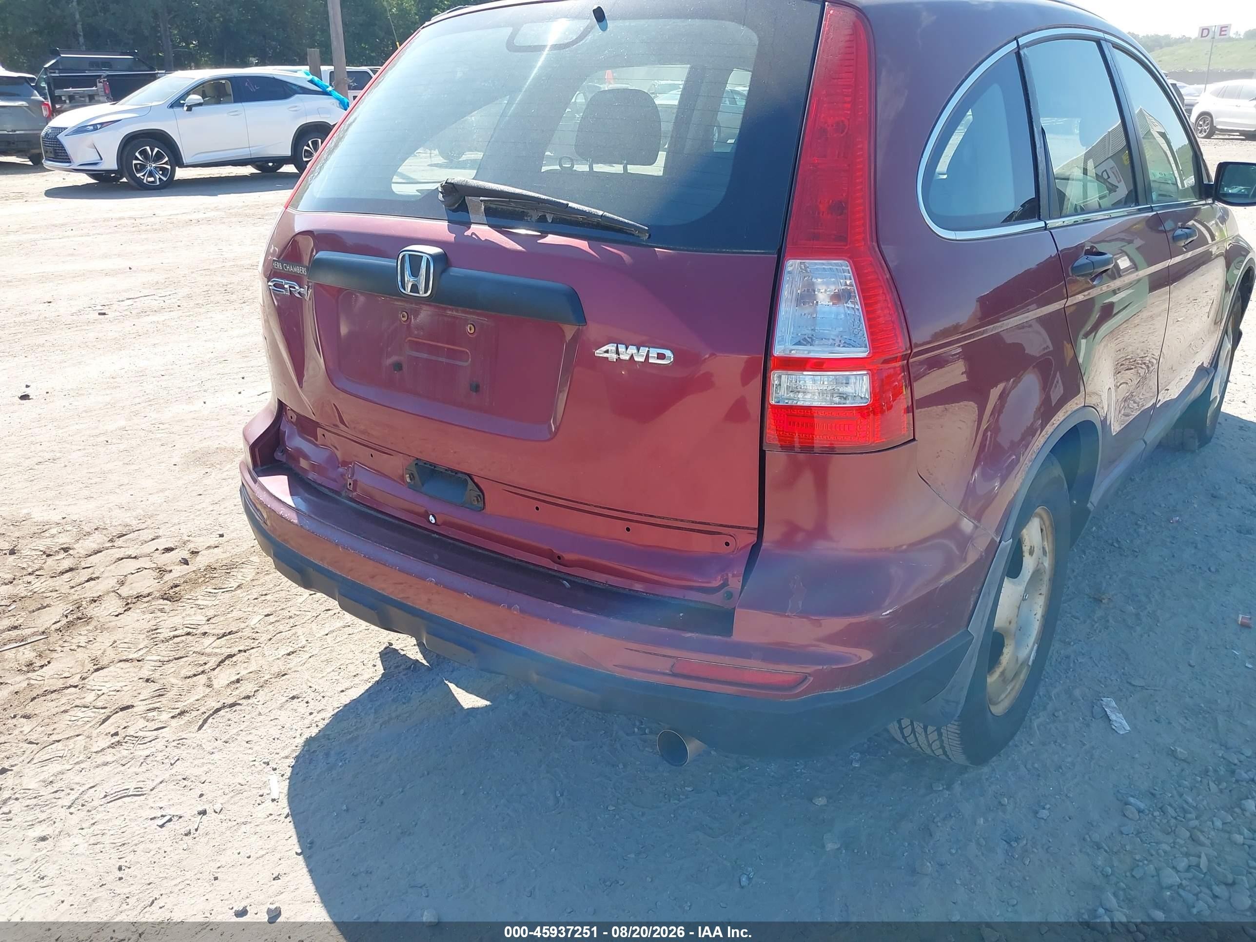 2010 Honda Cr-v Lx Red vin: 5J6RE4H30AL021102