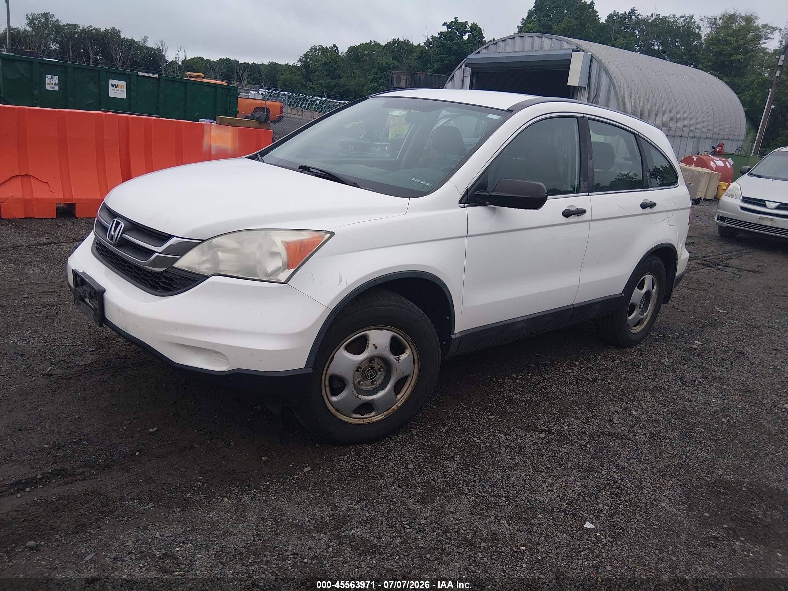 2010 Honda Cr-v Lx White vin: 5J6RE4H30AL040457