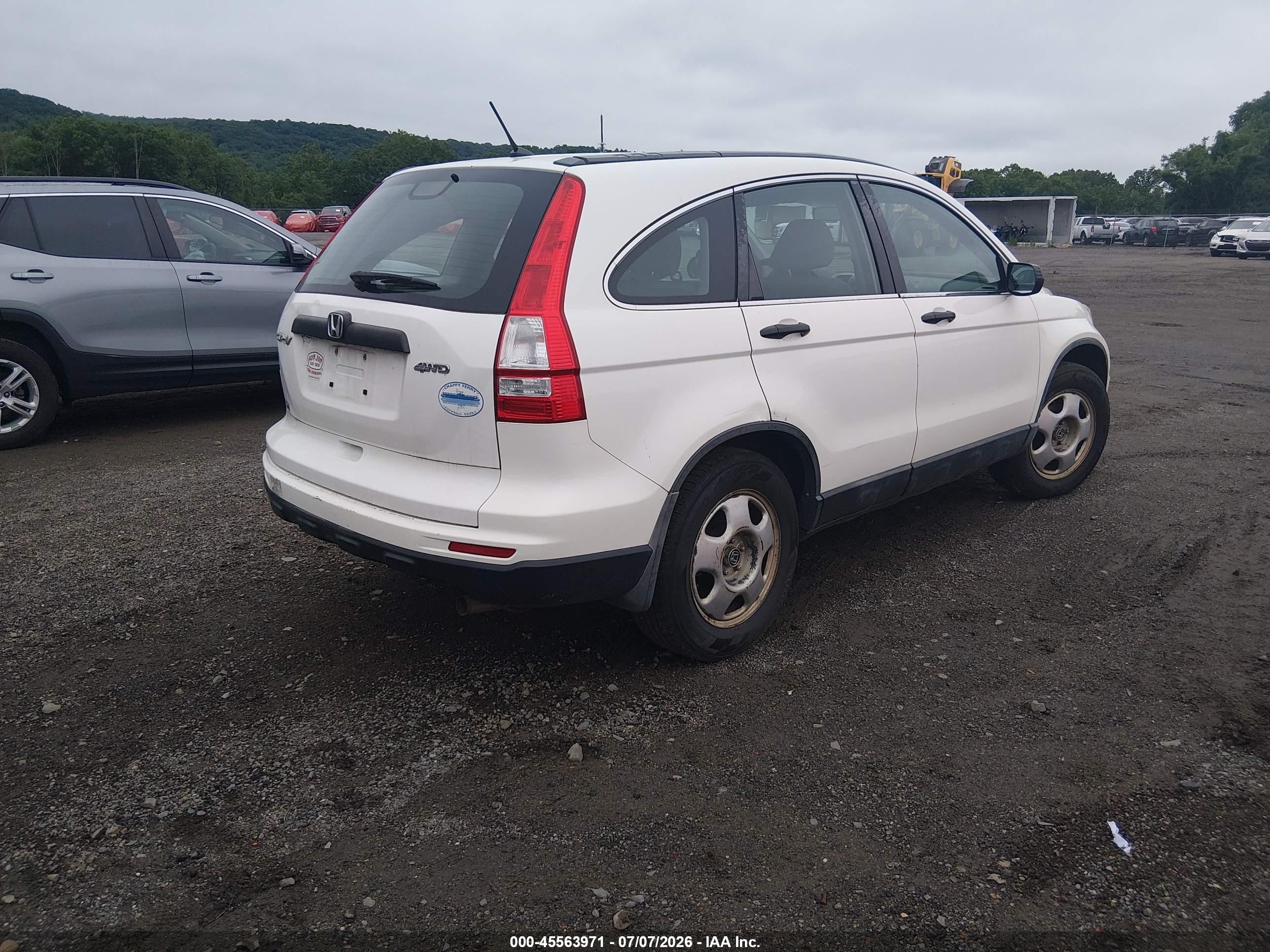 2010 Honda Cr-v Lx White vin: 5J6RE4H30AL040457
