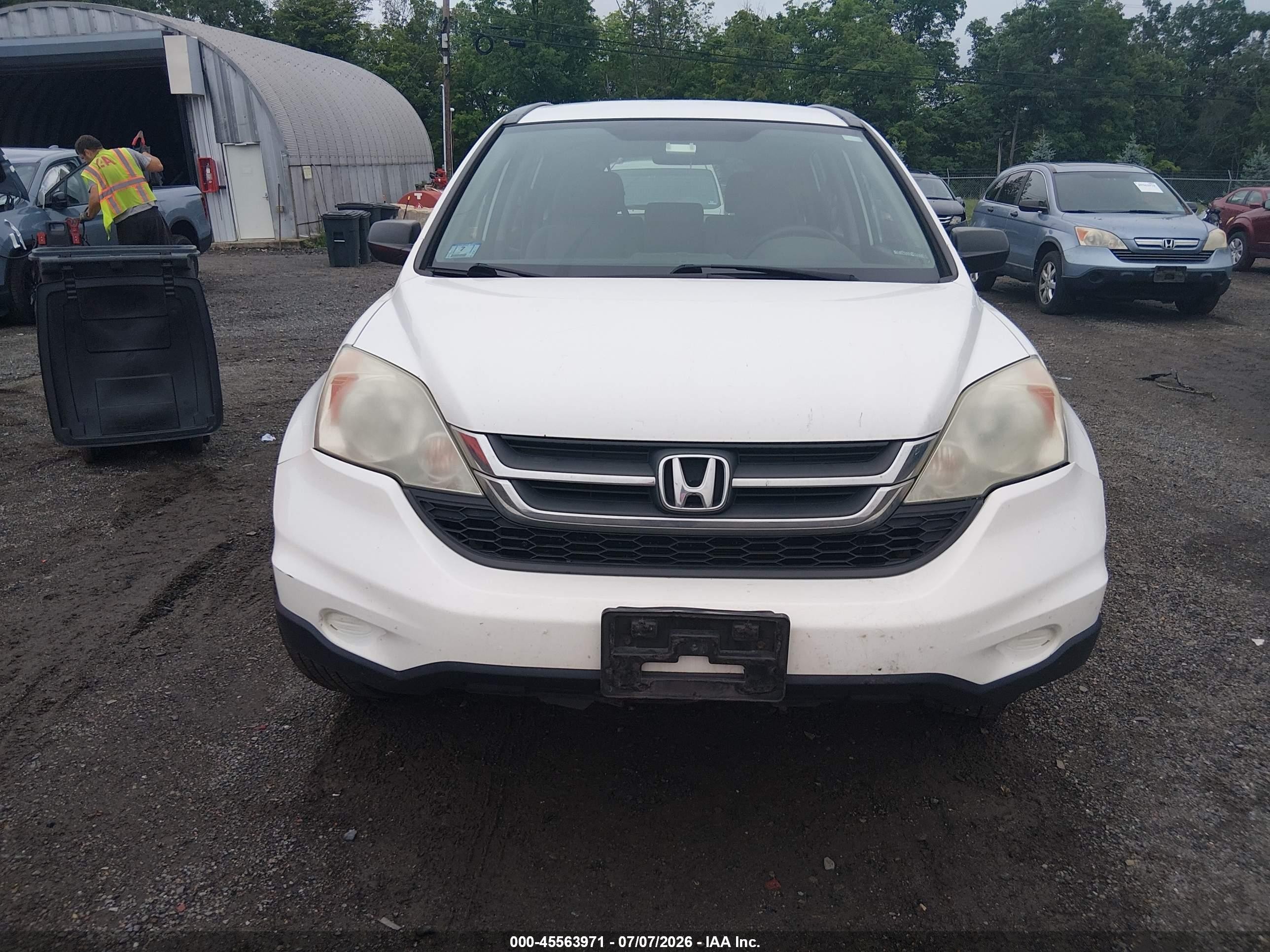 2010 Honda Cr-v Lx White vin: 5J6RE4H30AL040457