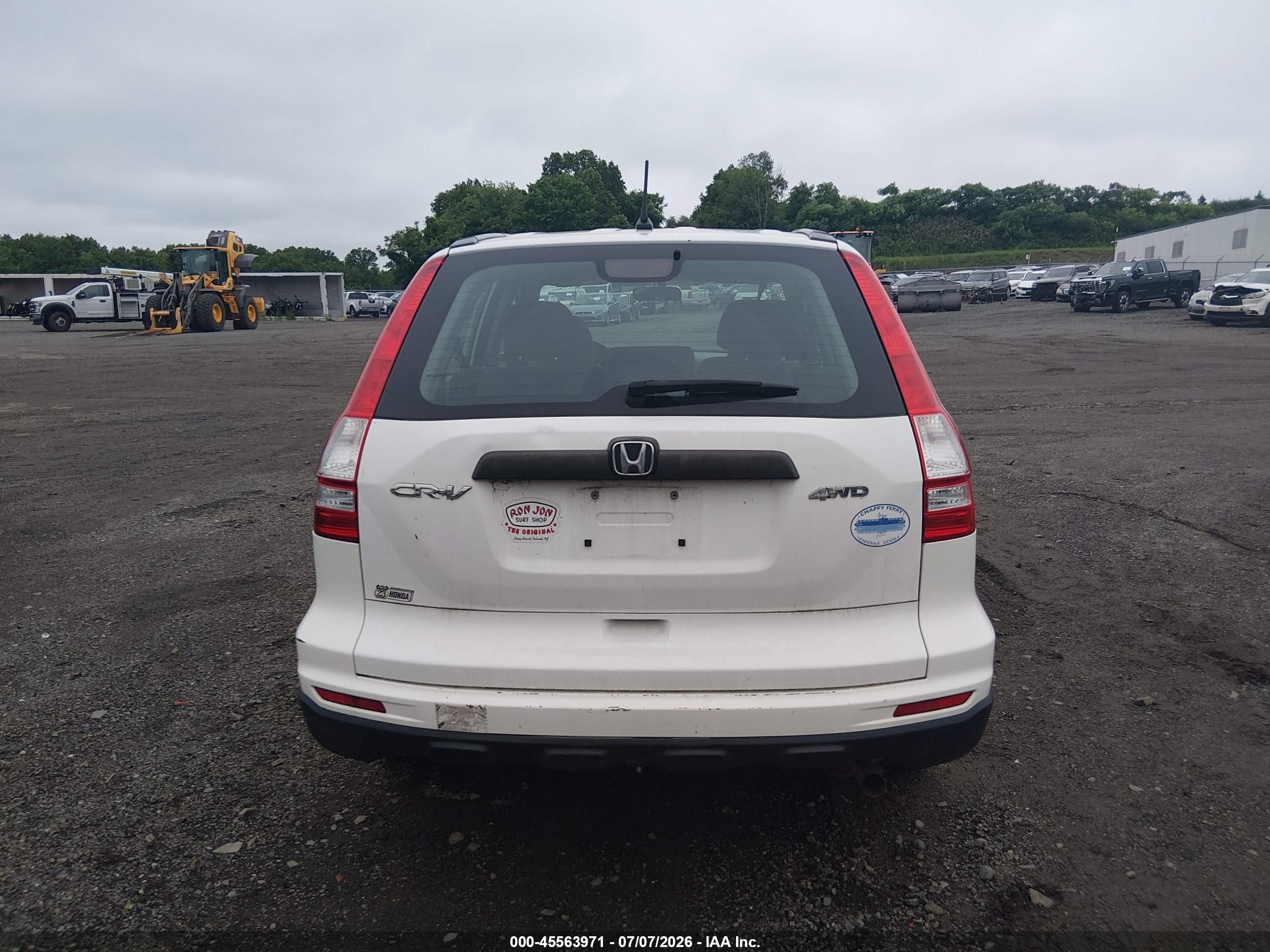 2010 Honda Cr-v Lx White vin: 5J6RE4H30AL040457