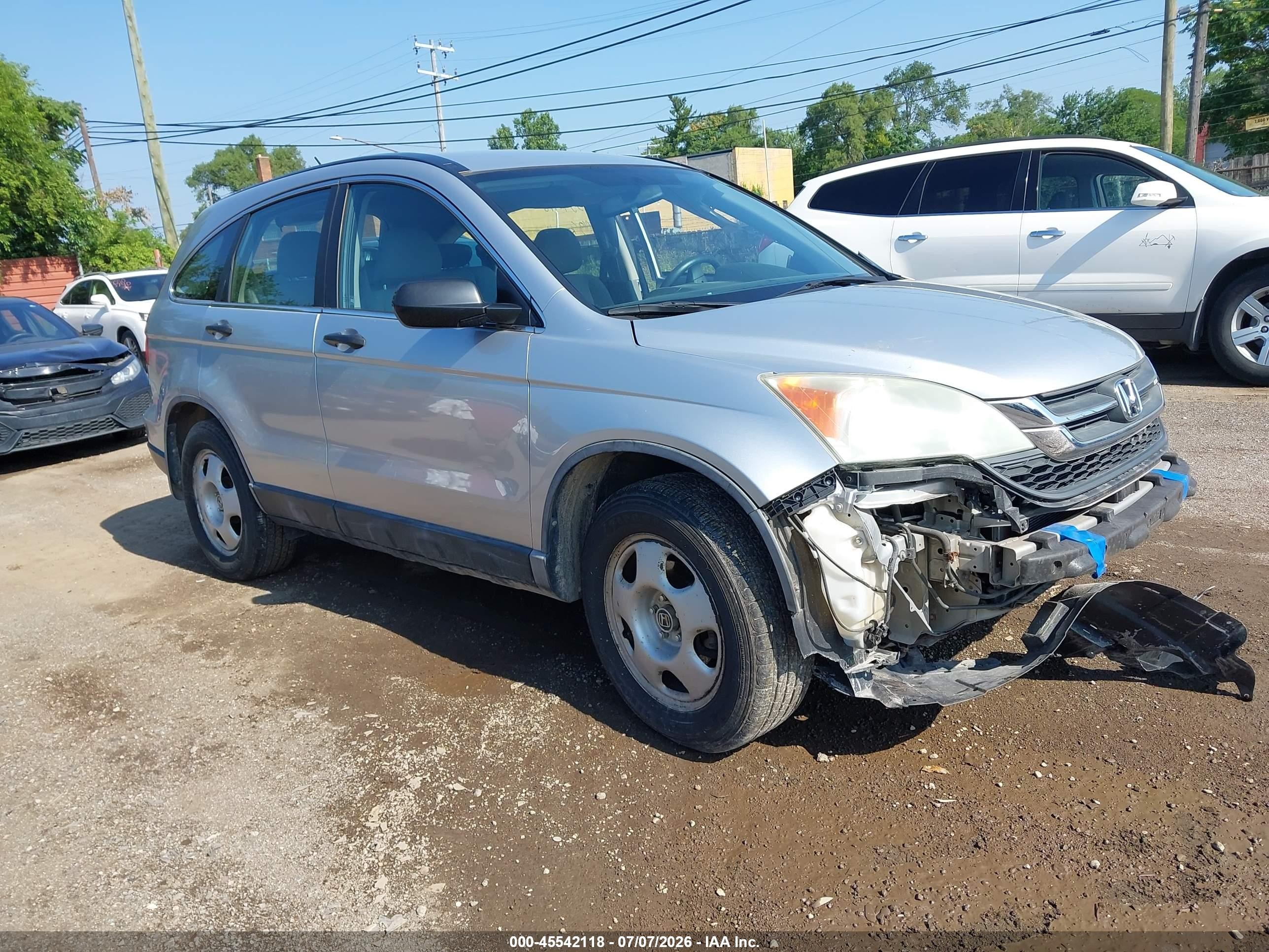 2010 Honda Cr-v Lx Silver vin: 5J6RE4H30AL080182