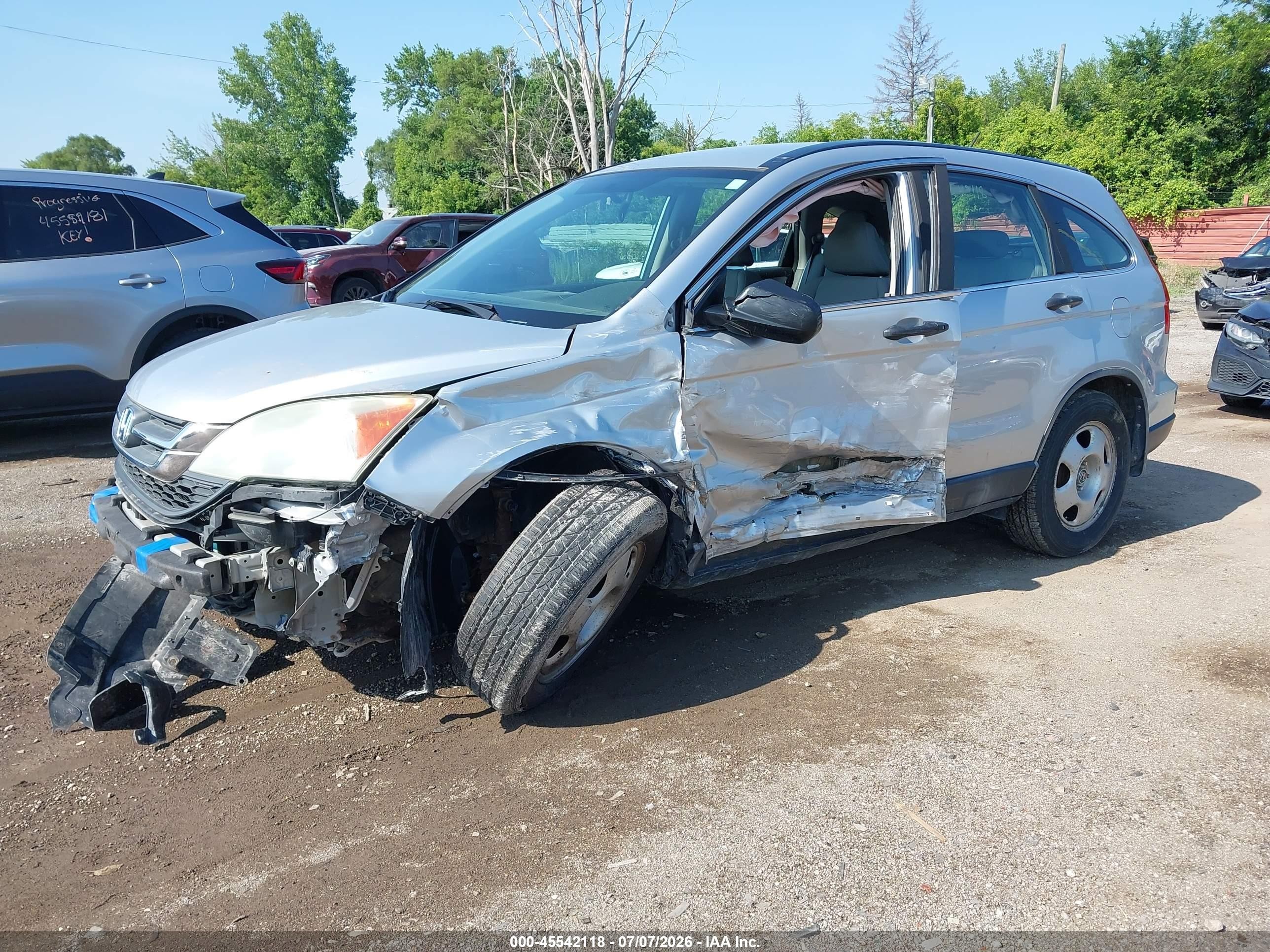 2010 Honda Cr-v Lx Silver vin: 5J6RE4H30AL080182