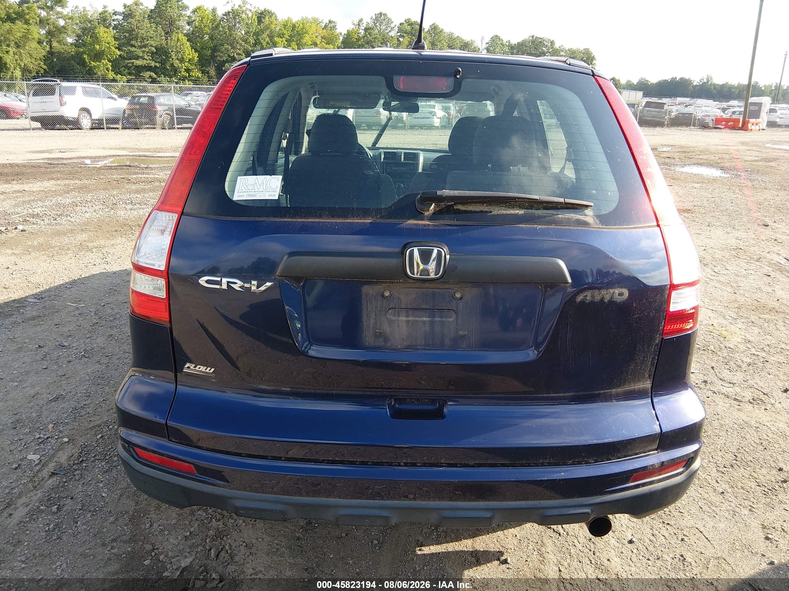 2010 Honda Cr-v Lx Dark Blue vin: 5J6RE4H31AL006107