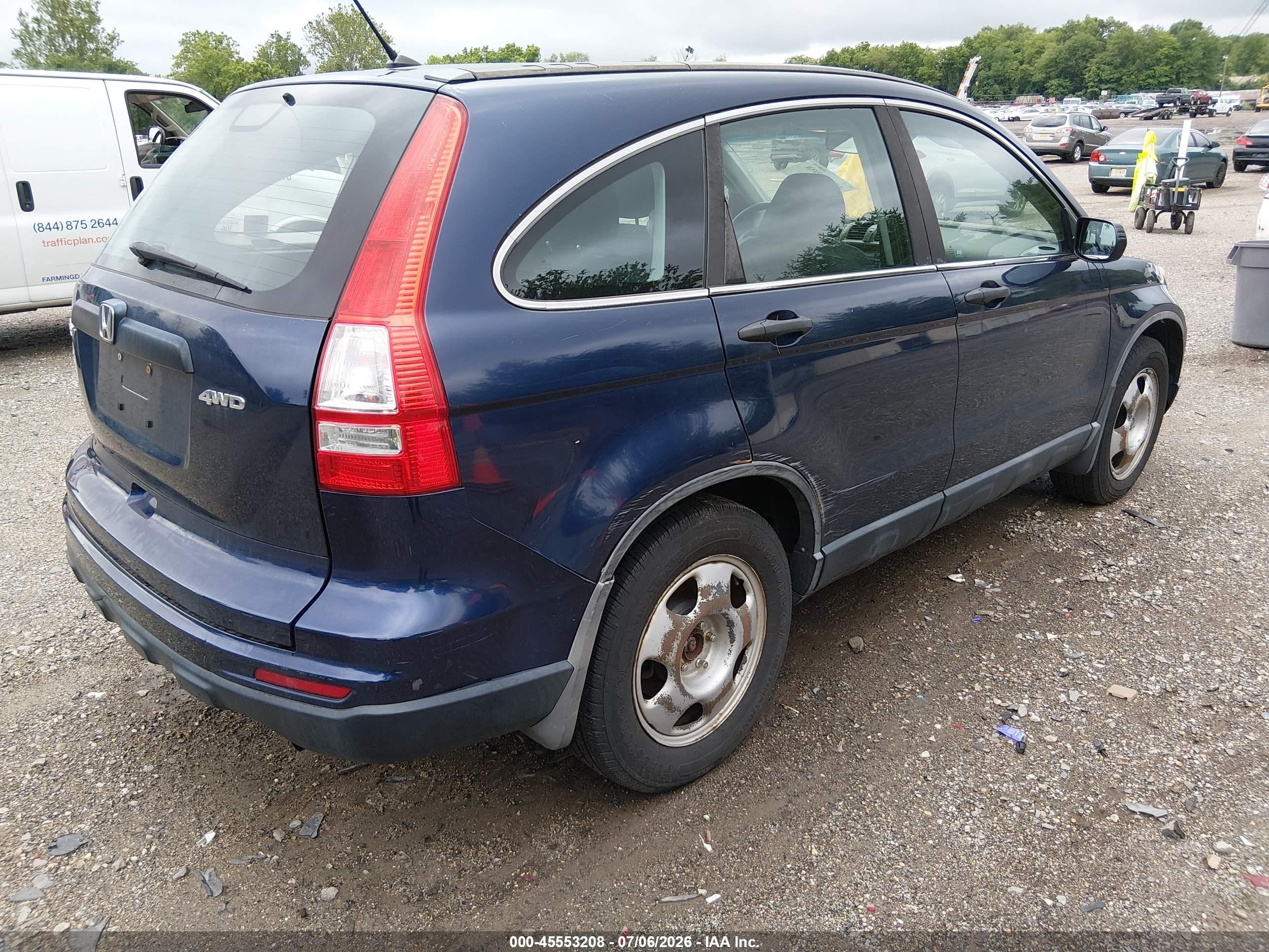 2010 Honda Cr-v Lx Blue vin: 5J6RE4H31AL043772