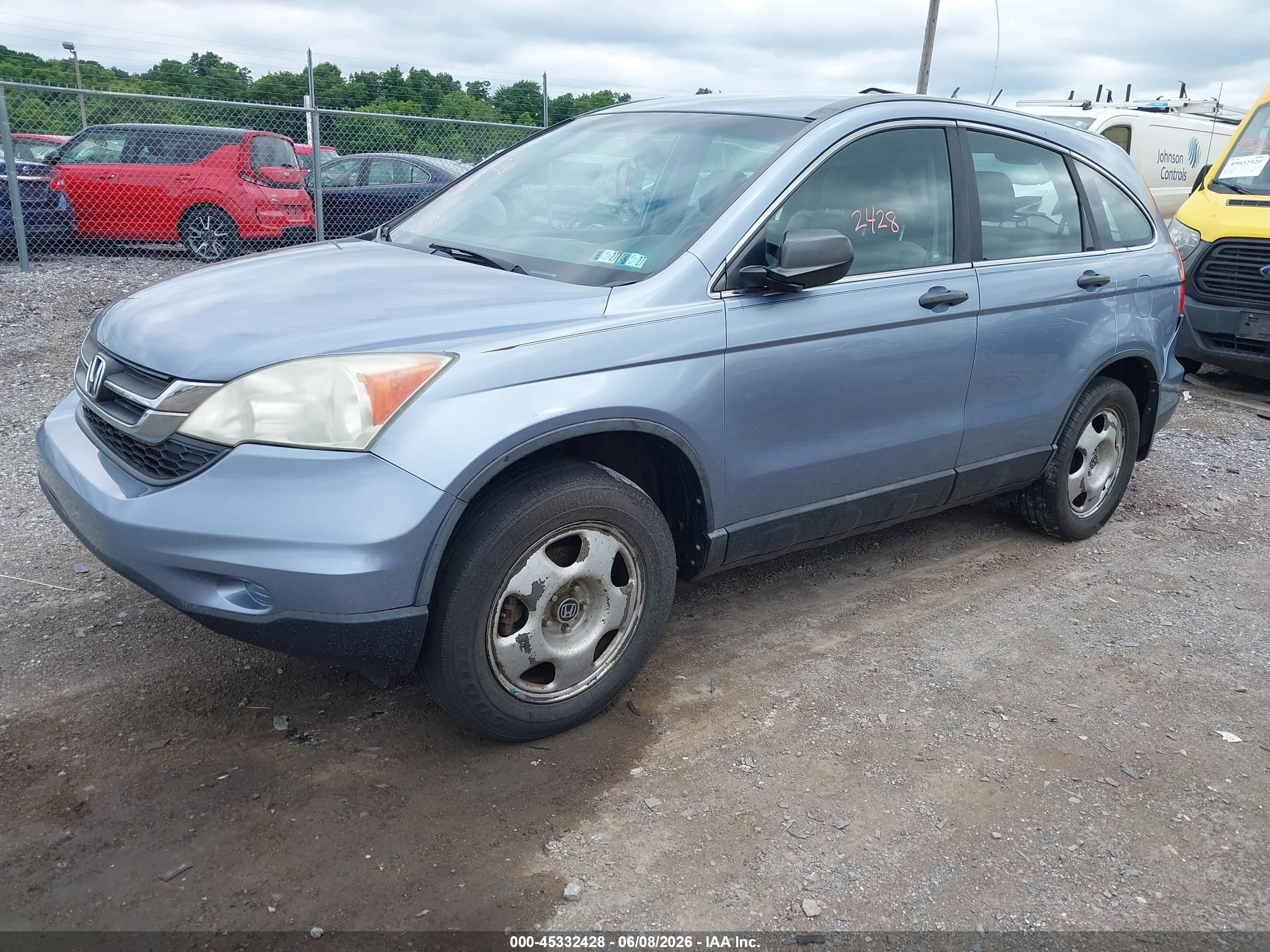 2010 Honda Cr-v Lx Light Blue vin: 5J6RE4H31AL099694