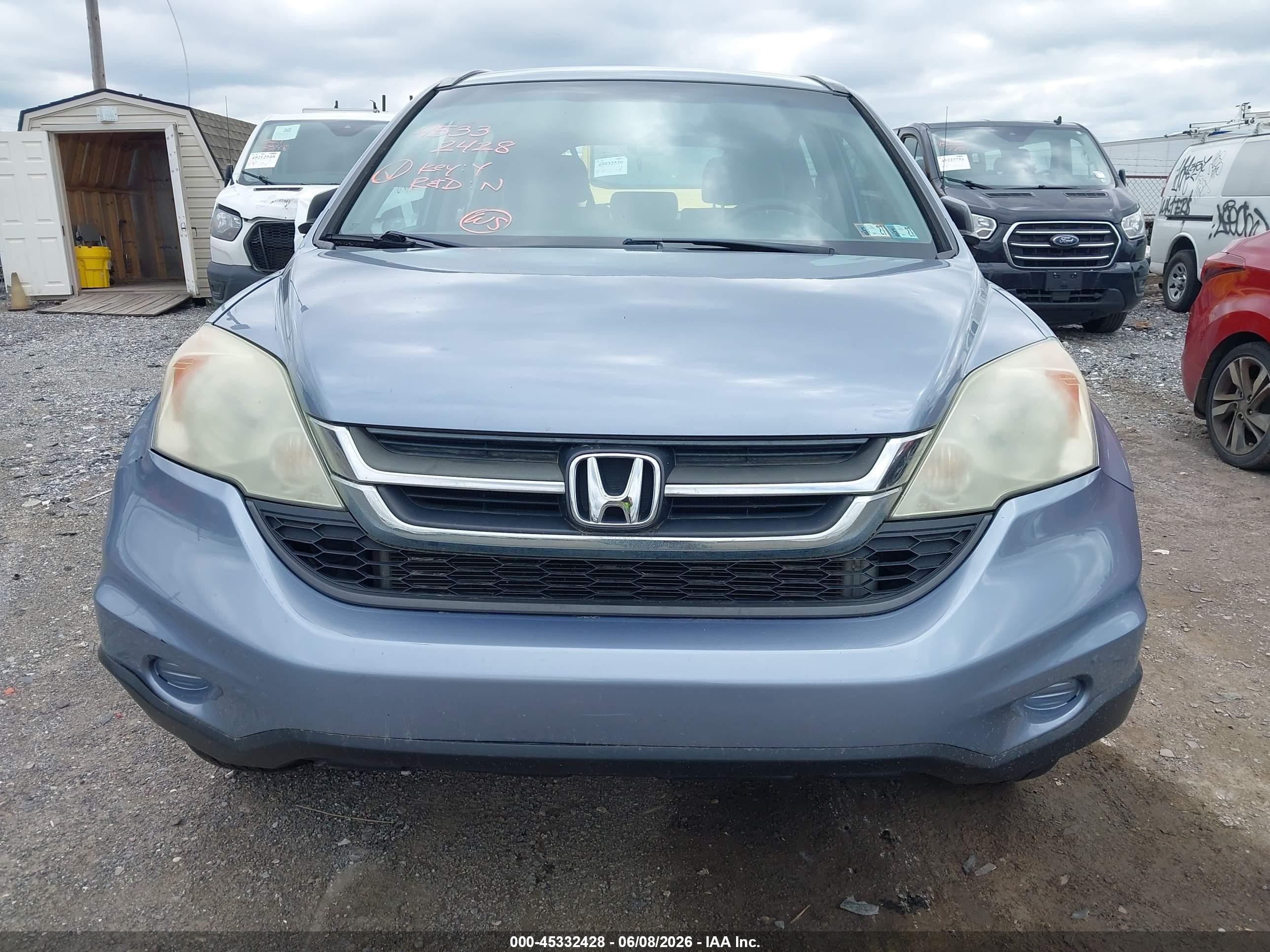 2010 Honda Cr-v Lx Light Blue vin: 5J6RE4H31AL099694