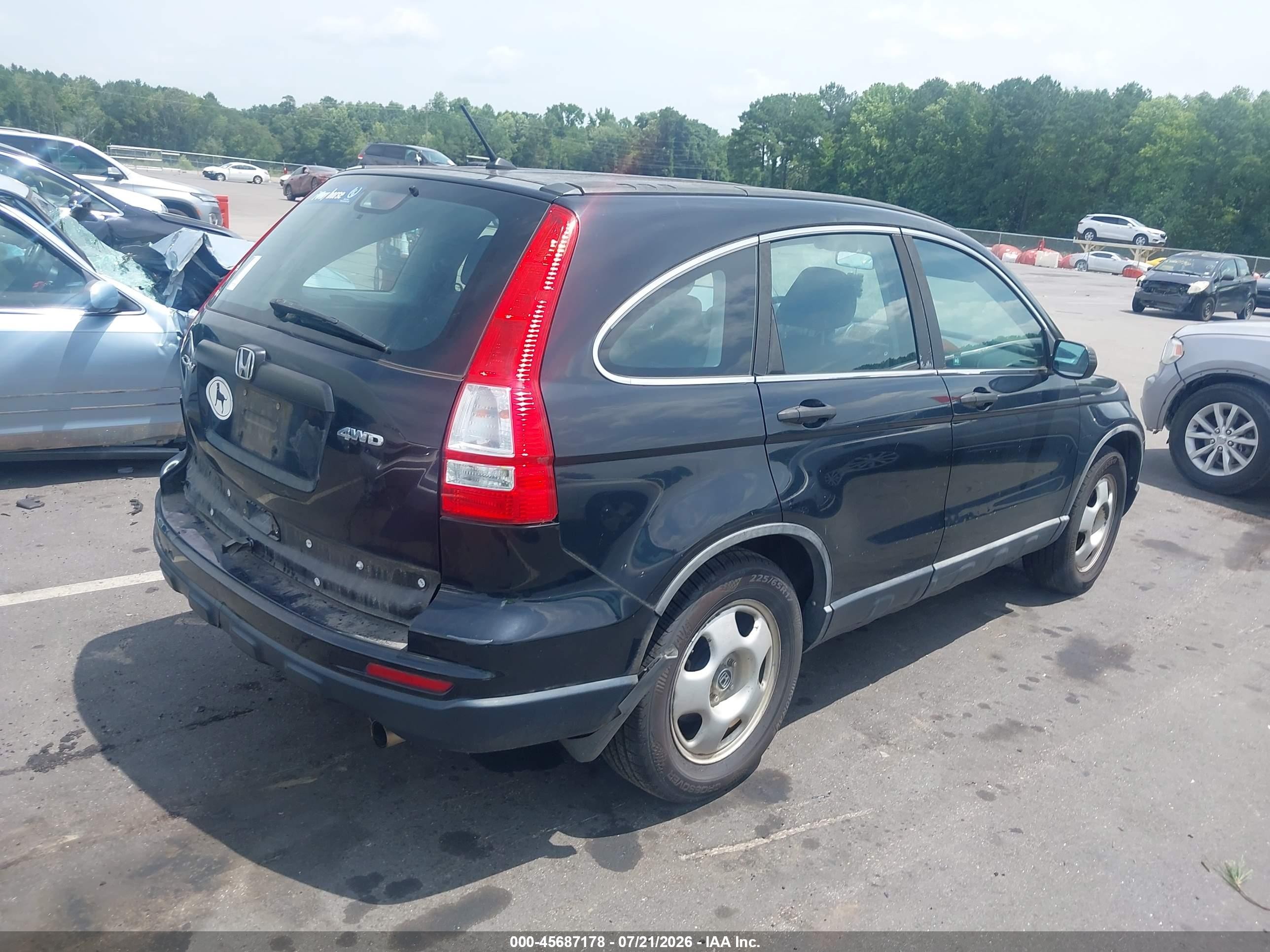 2010 Honda Cr-v Lx Black vin: 5J6RE4H32AL031775