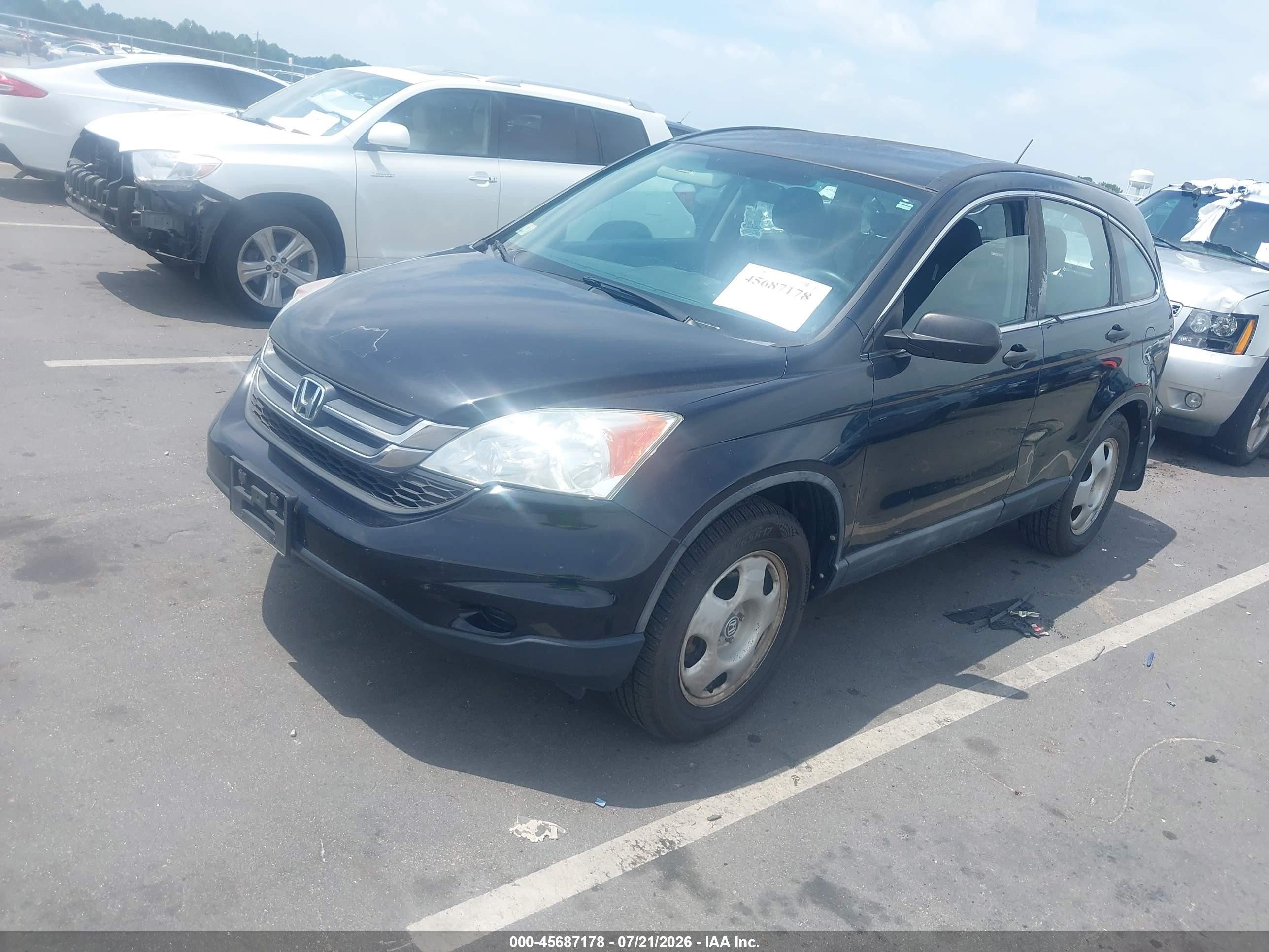 2010 Honda Cr-v Lx Black vin: 5J6RE4H32AL031775