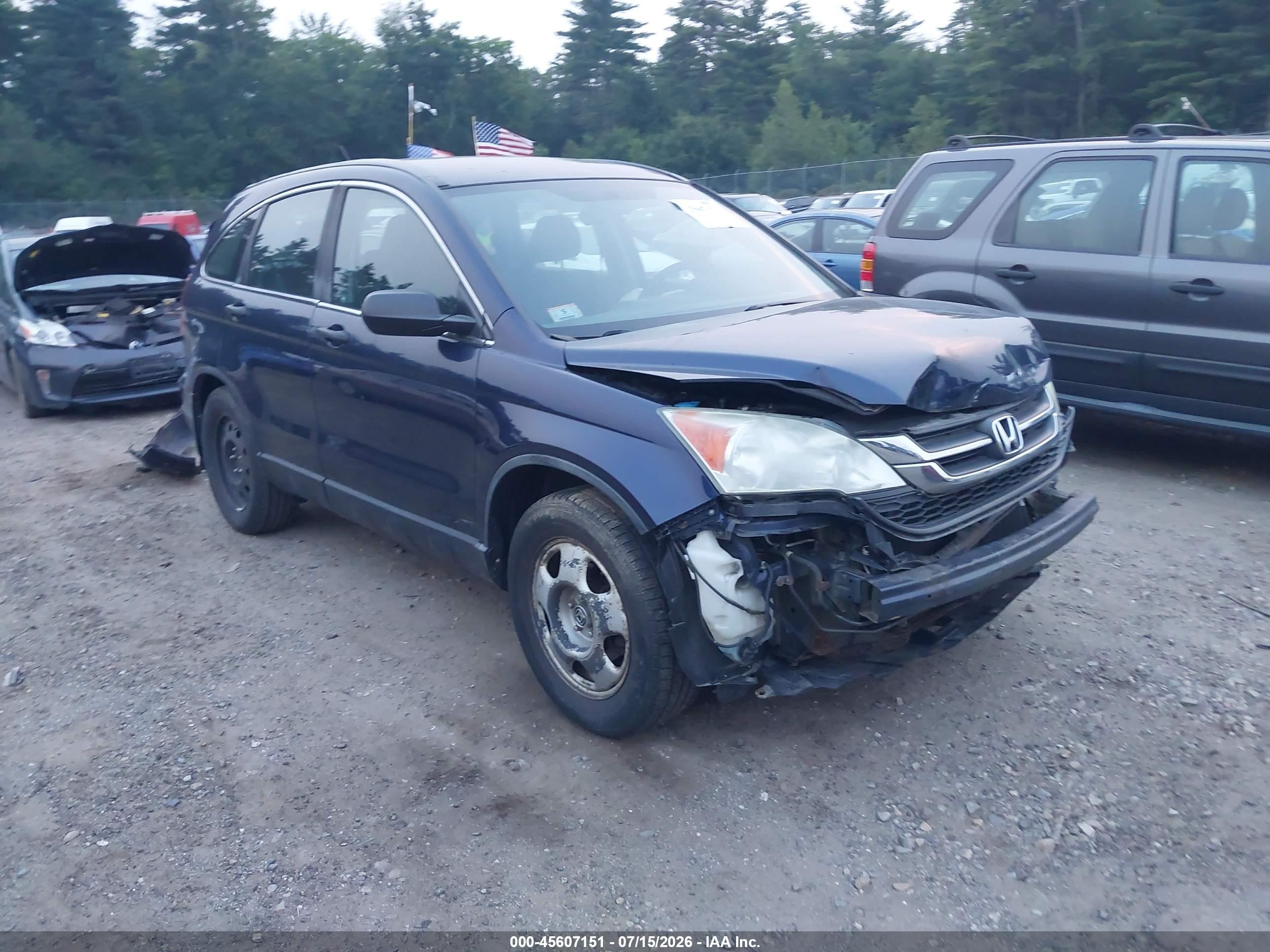 2010 Honda Cr-v Lx Blue vin: 5J6RE4H32AL068115