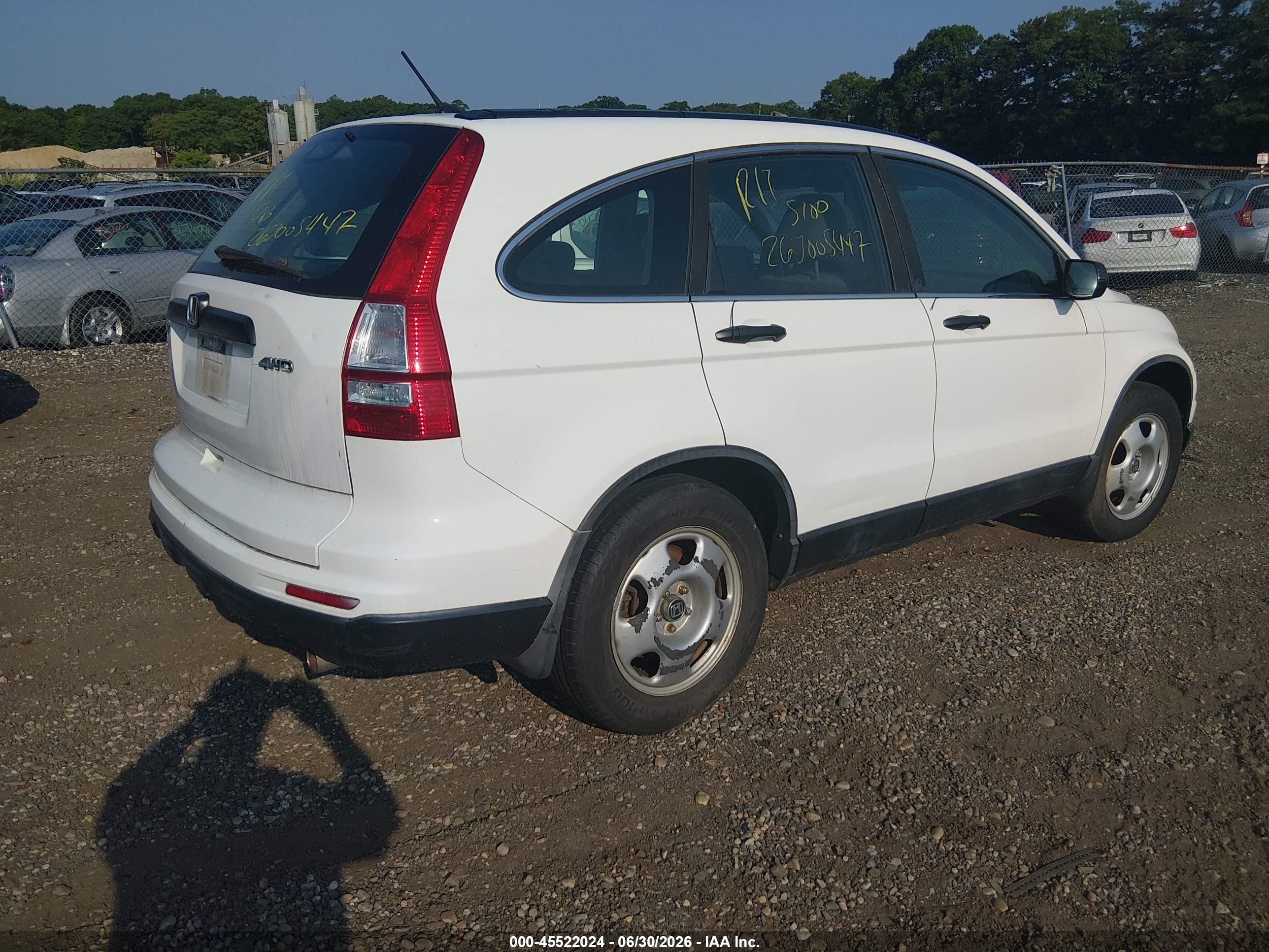2010 Honda Cr-v Lx Белый vin: 5J6RE4H33AL045216