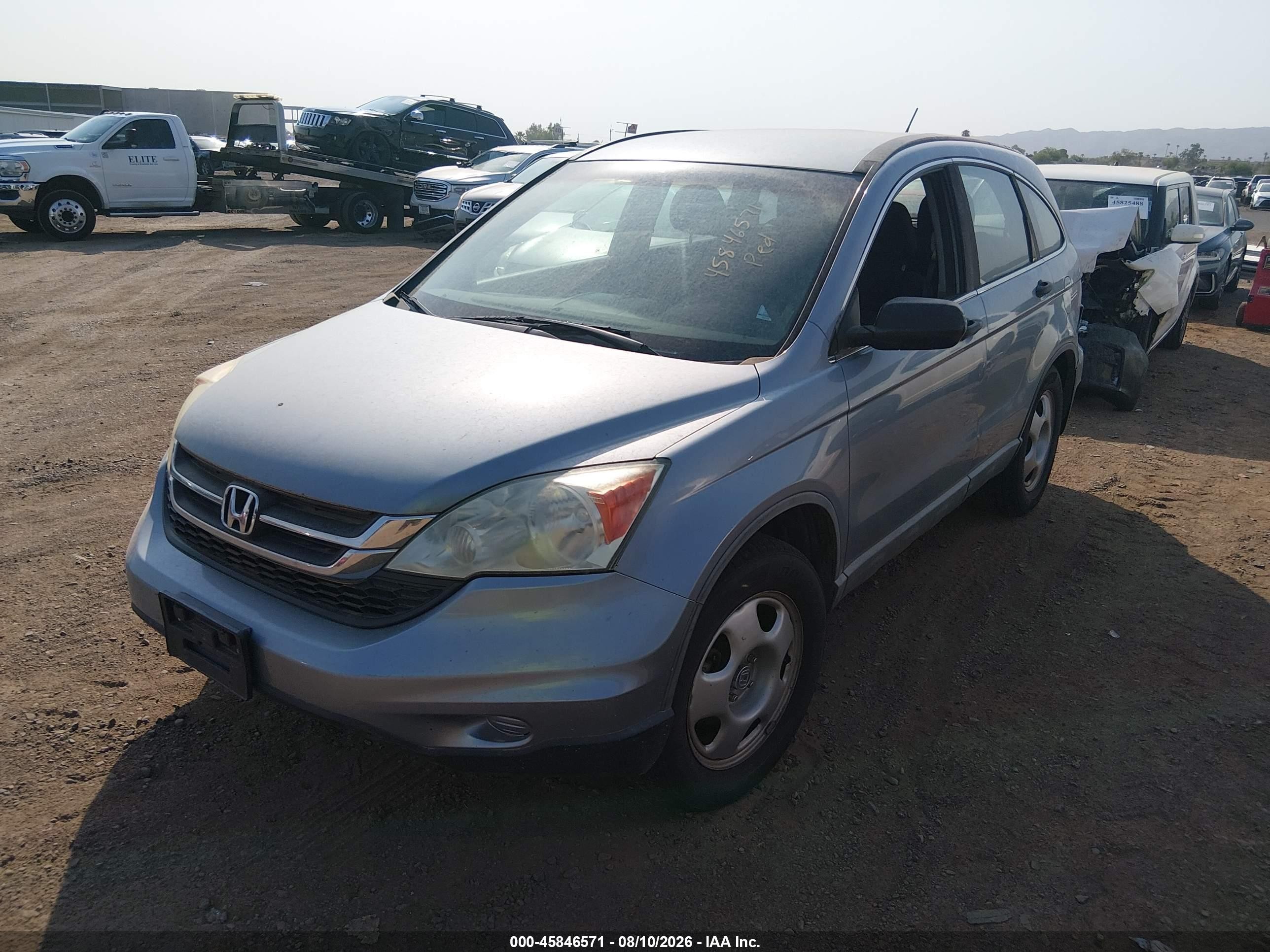 2010 Honda Cr-v Lx Blue vin: 5J6RE4H34AL005615