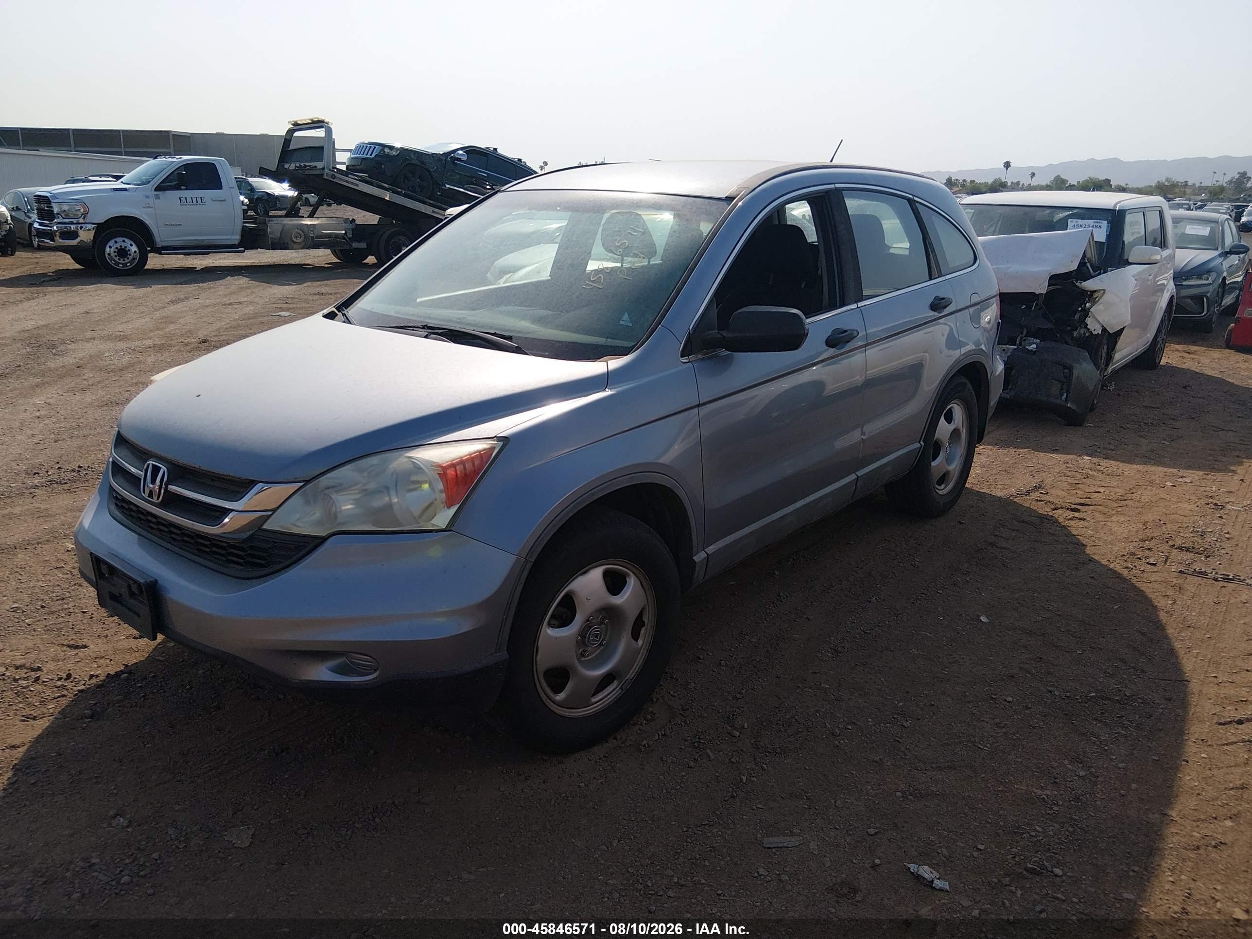 2010 Honda Cr-v Lx Blue vin: 5J6RE4H34AL005615