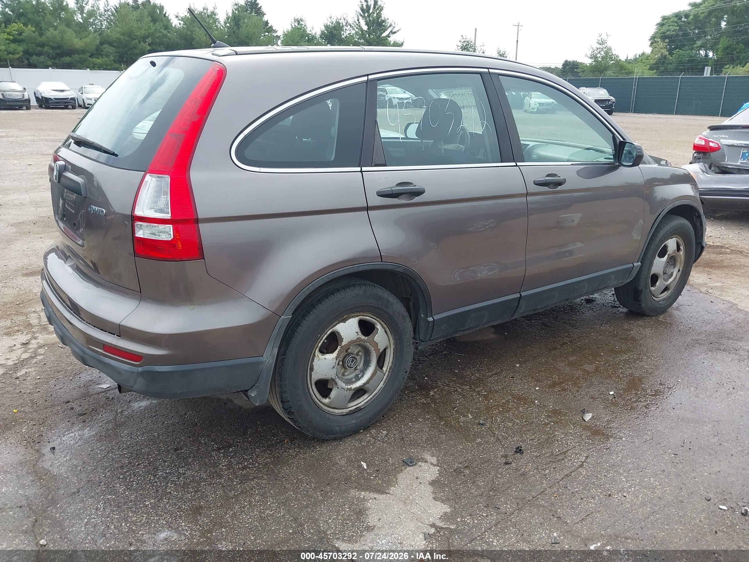2011 Honda Cr-v Lx Gray vin: 5J6RE4H34BL050250