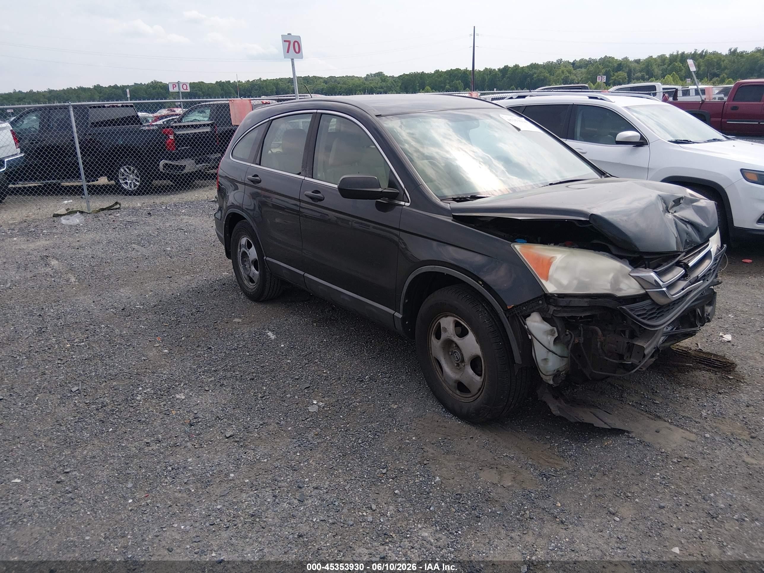 2010 Honda Cr-v Lx Black vin: 5J6RE4H35AL013710