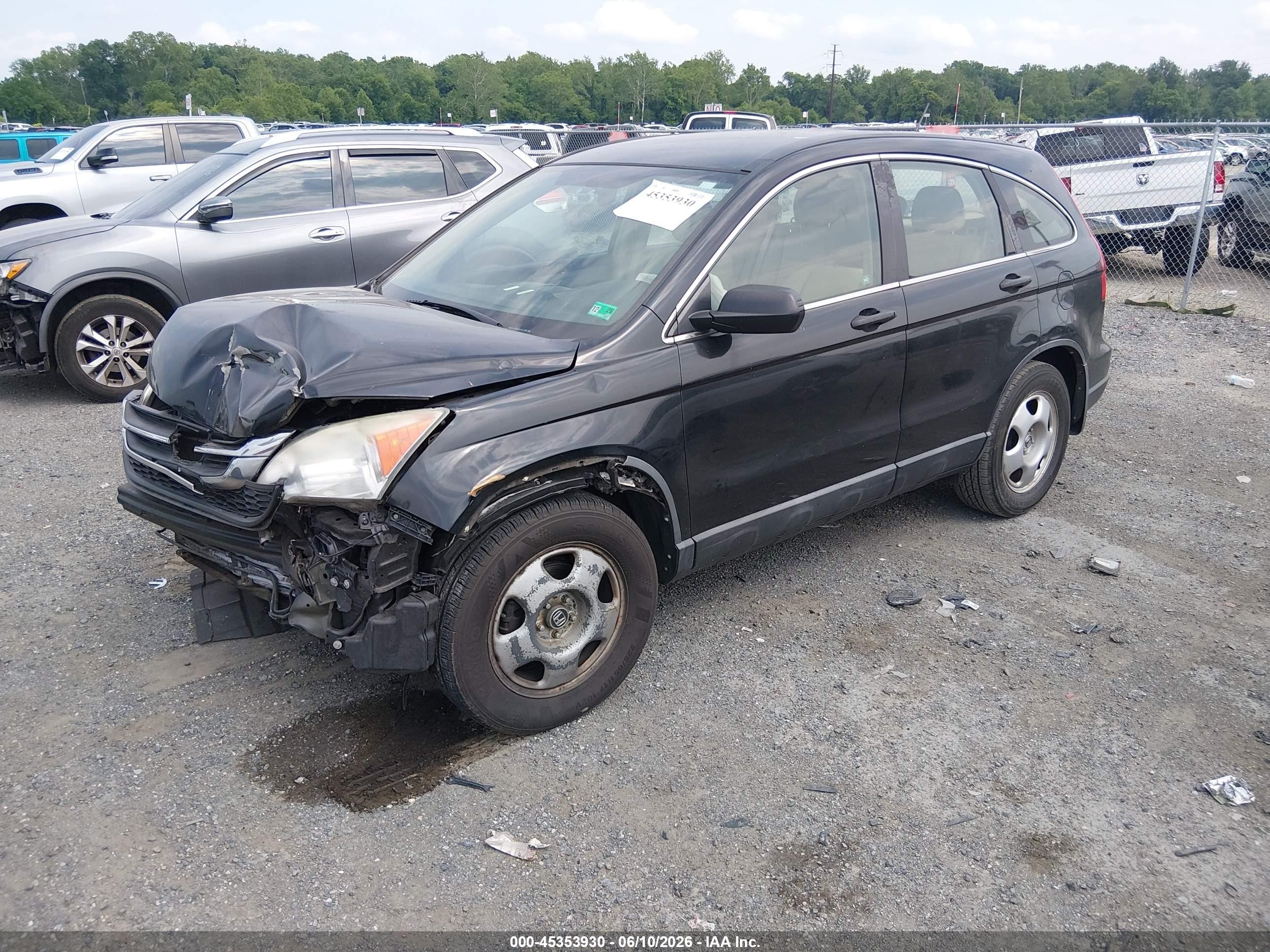 2010 Honda Cr-v Lx Black vin: 5J6RE4H35AL013710