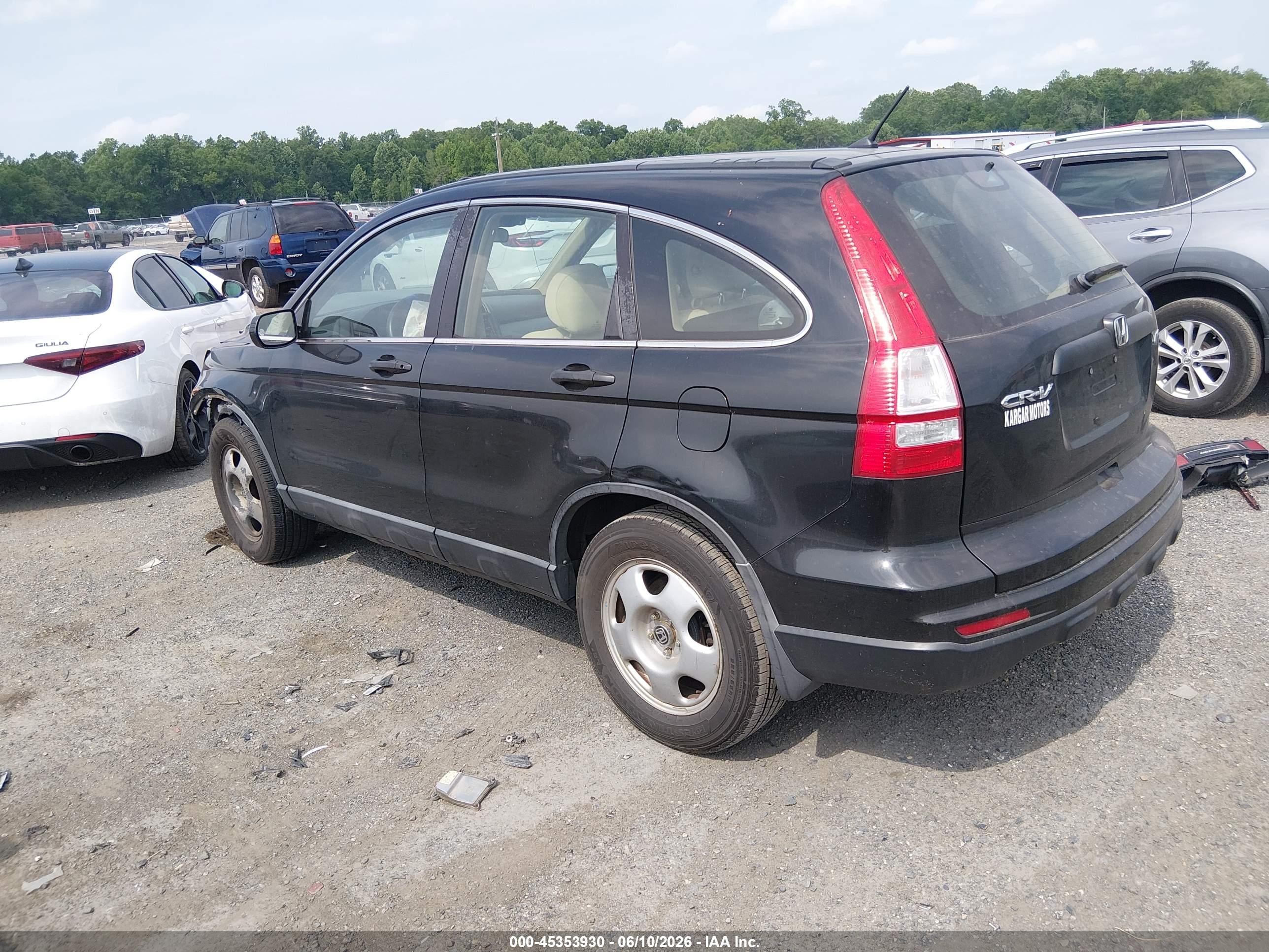 2010 Honda Cr-v Lx Black vin: 5J6RE4H35AL013710